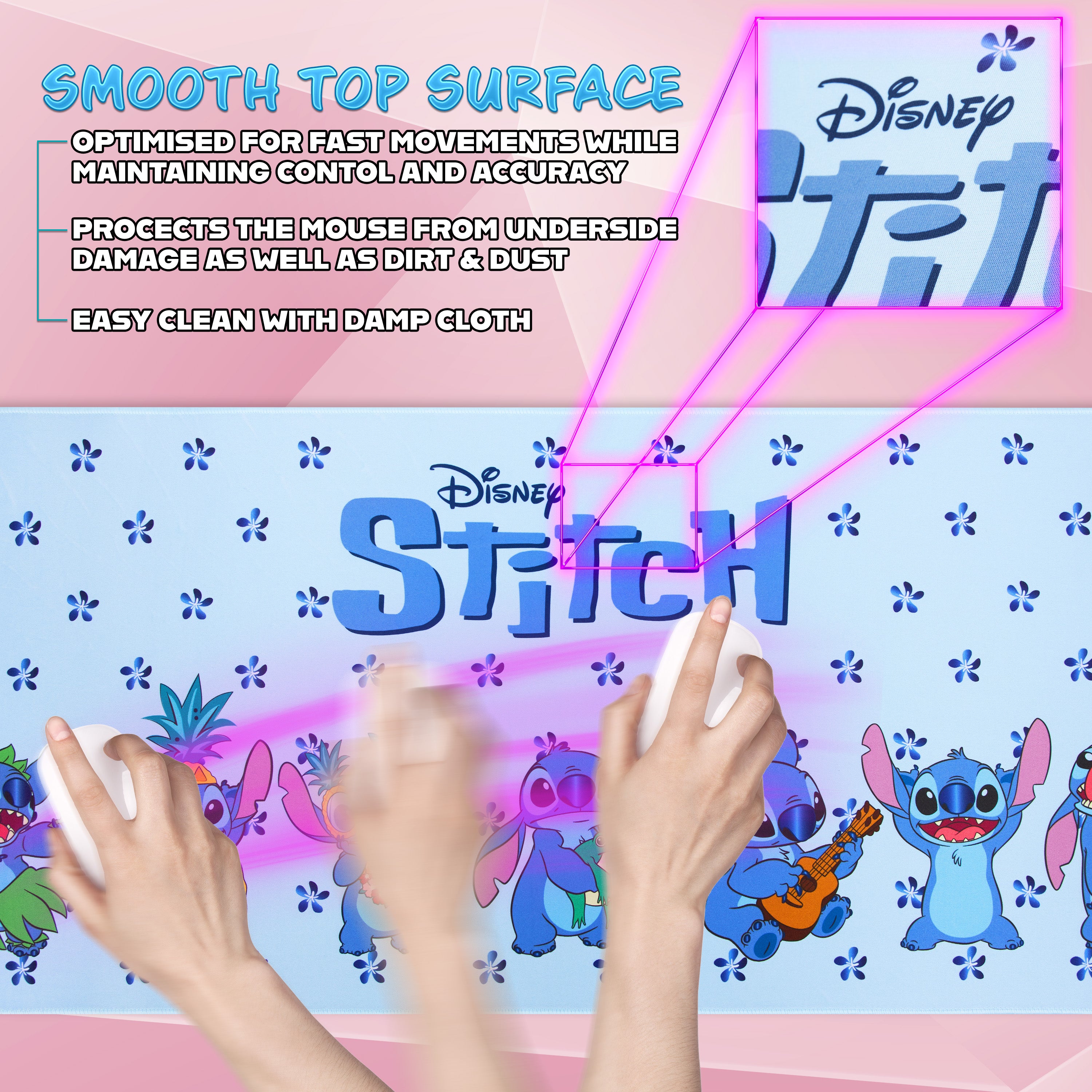 disney-stitch-tapis-bureau-xxl-bleu-80x36-souris-clavier image 4