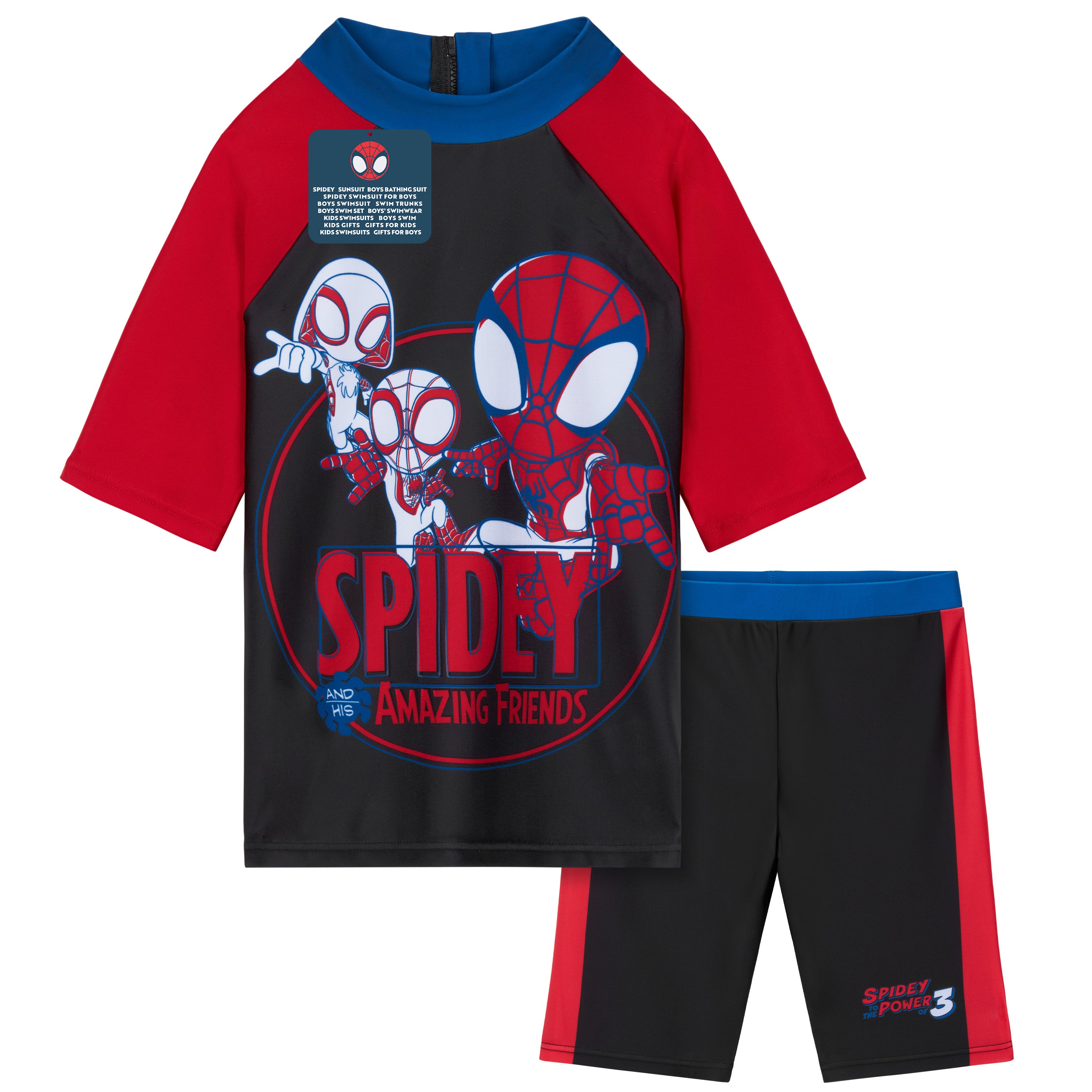 spiderman-maillot-gar-on-2-pi-ces-short-haut-3-4-ans image 1