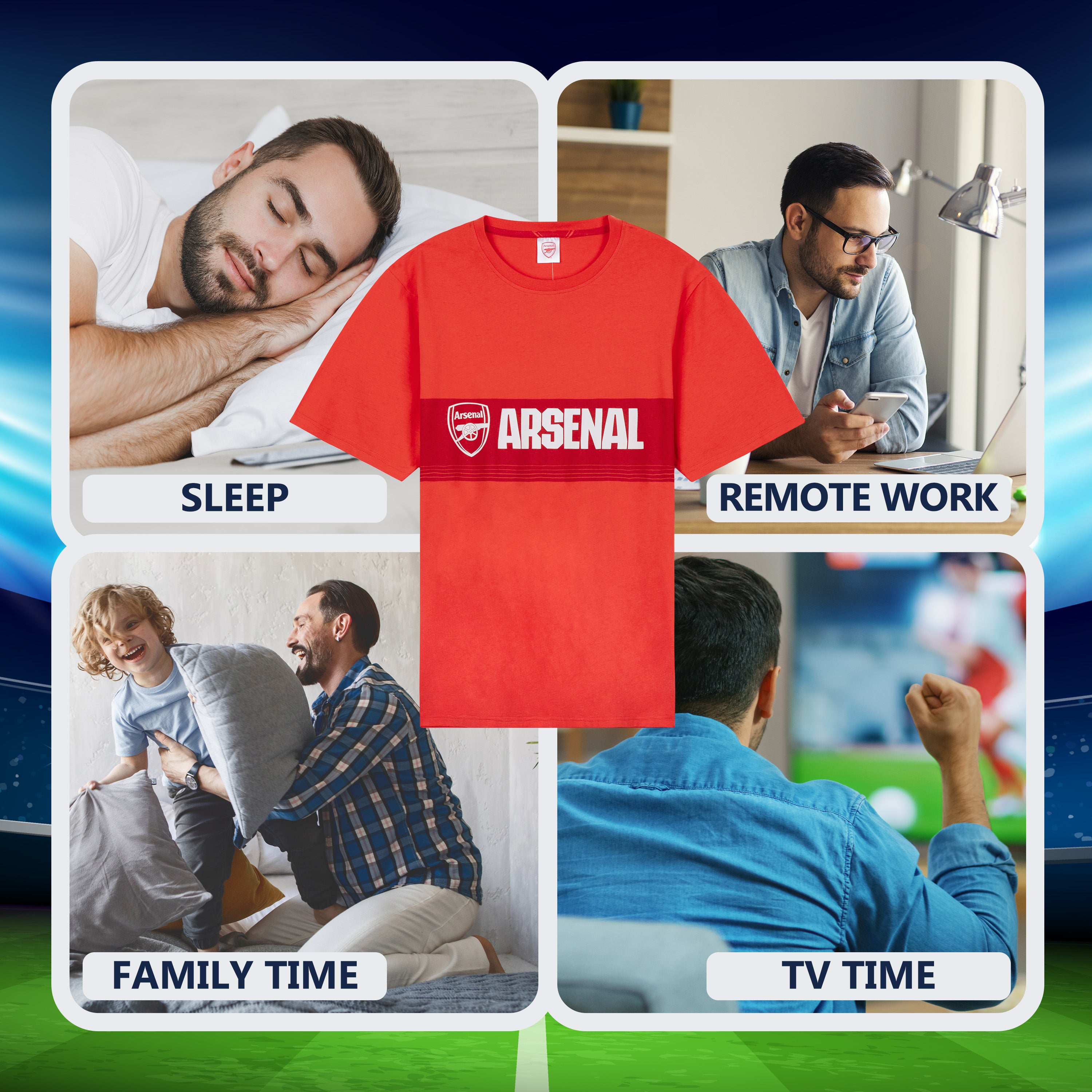 get-trend-arsenal-pyjama-court-homme-coton-rouge-taille-m image 4