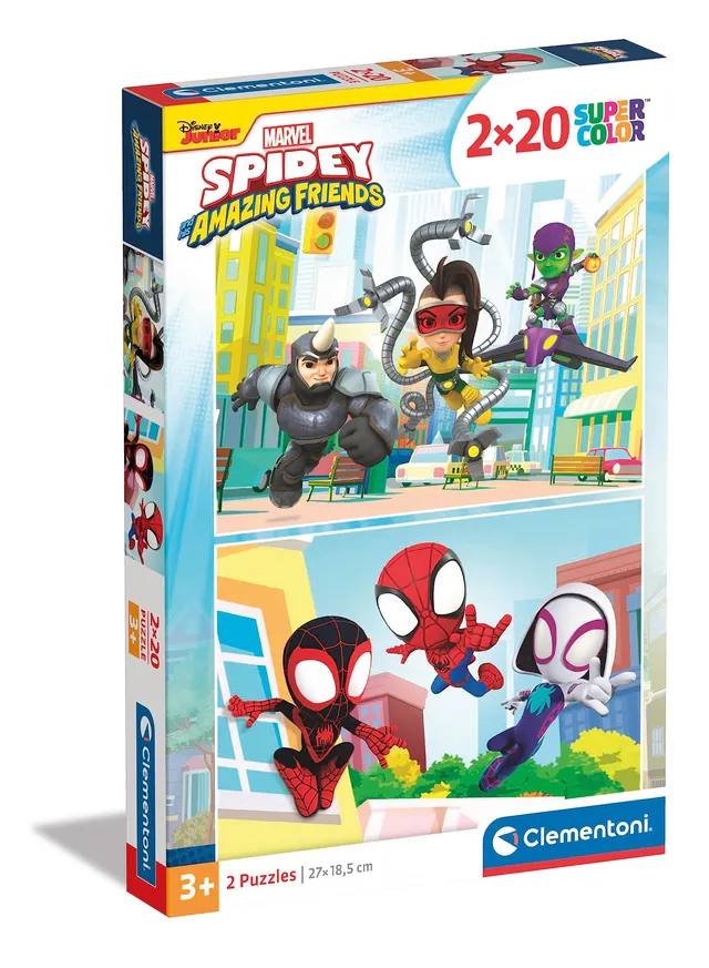 clementoni-supercolor-spidey-puzzle-enfant-2x20-pi-ces-3-ans image 1