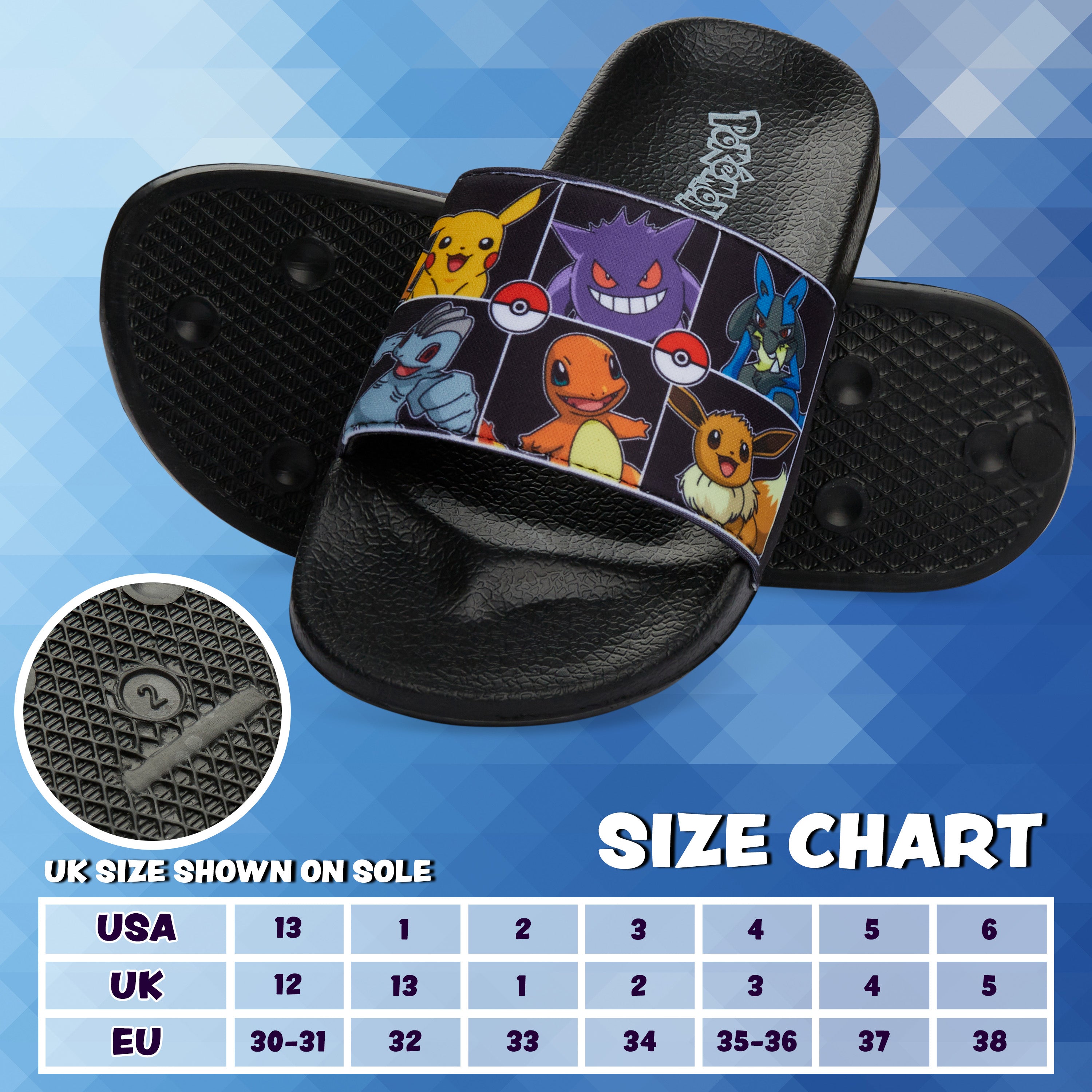pok-mon-claquettes-gar-on-piscine-plage-noires-pikachu image 6
