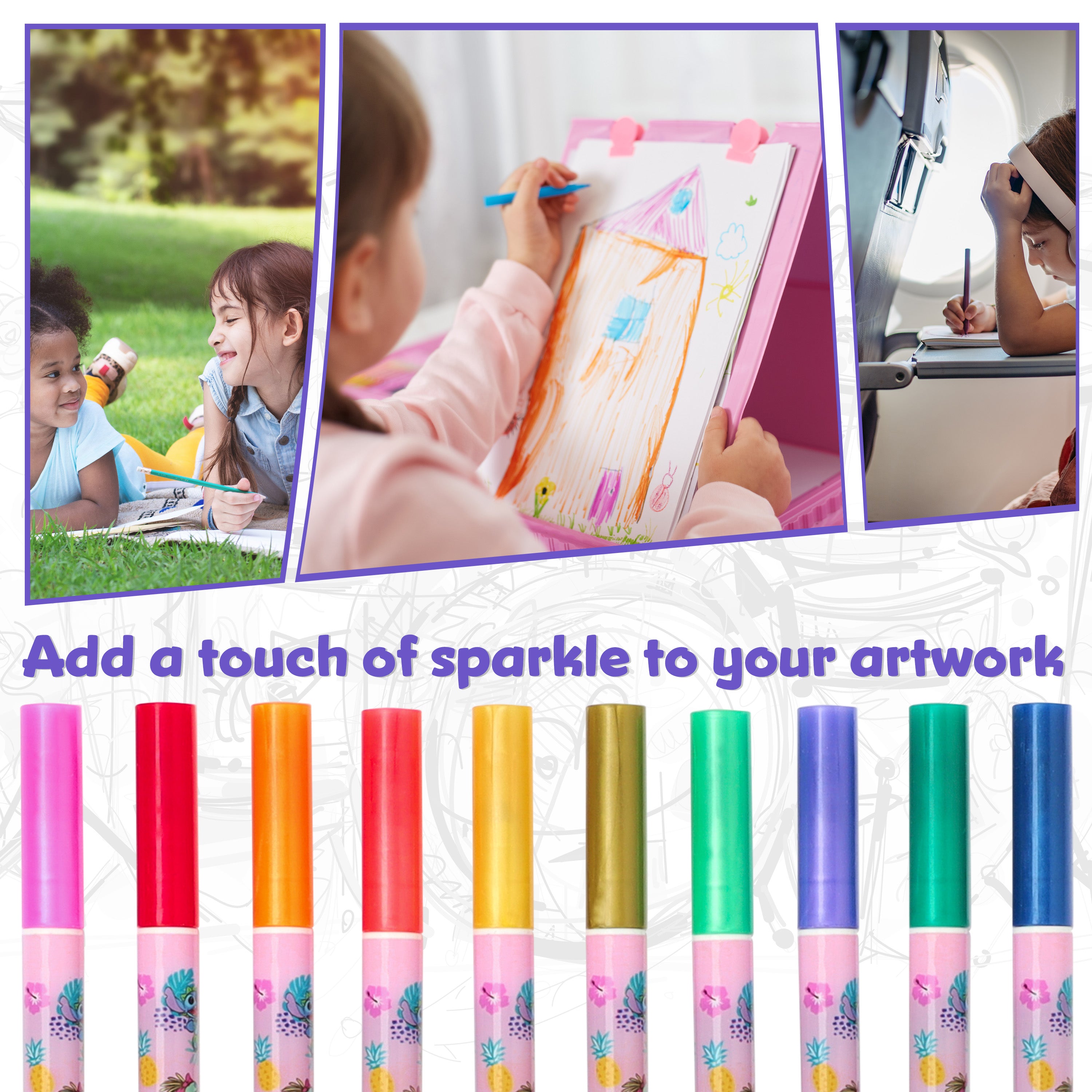 disney-stitch-stylos-gel-paillet-s-lot-de-10-couleurs image 5