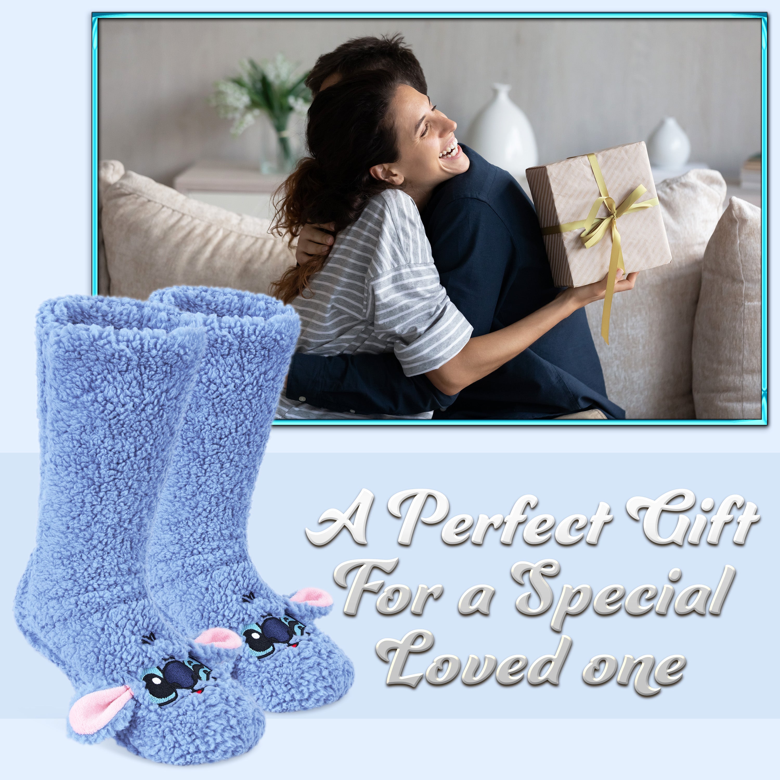 disney-stitch-chaussettes-chaussons-femme-pilou-hiver image 2