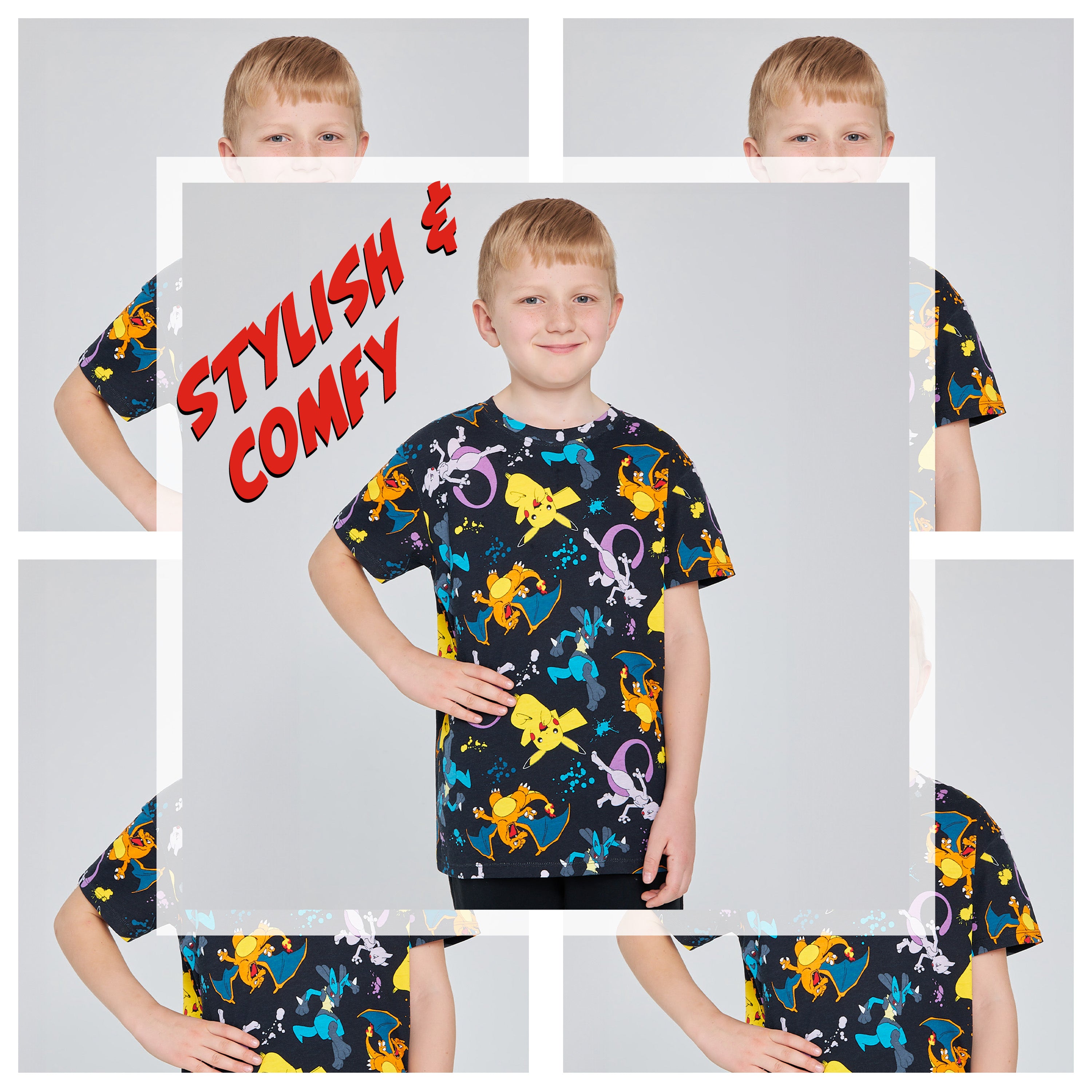 pok-mon-lot-2-t-shirts-gar-on-col-rond-coton image 3