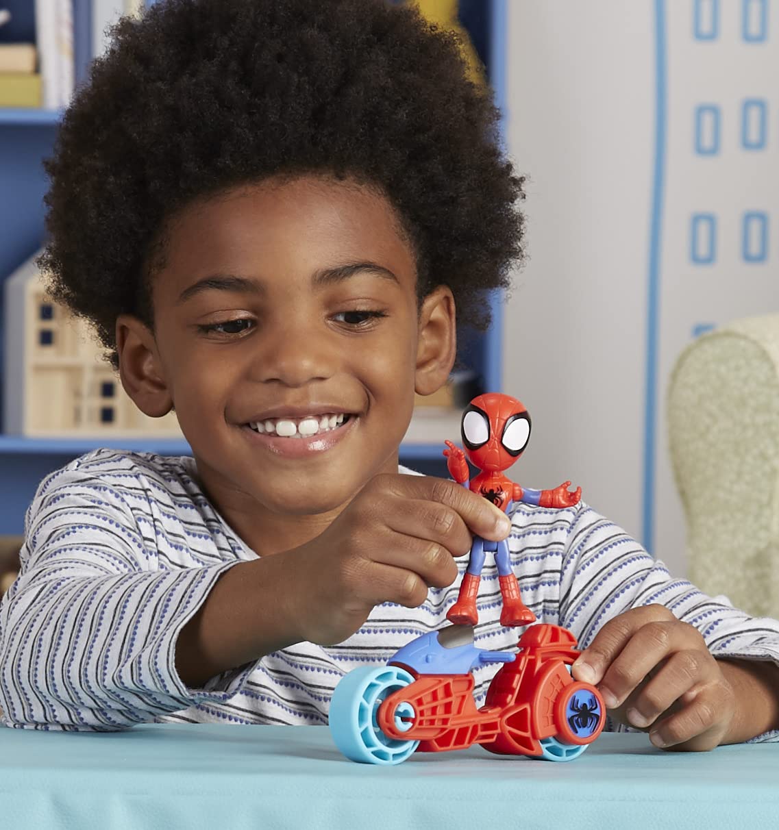 marvel-spidey-et-ses-amis-figurine-spidey-moto-10-cm image 5
