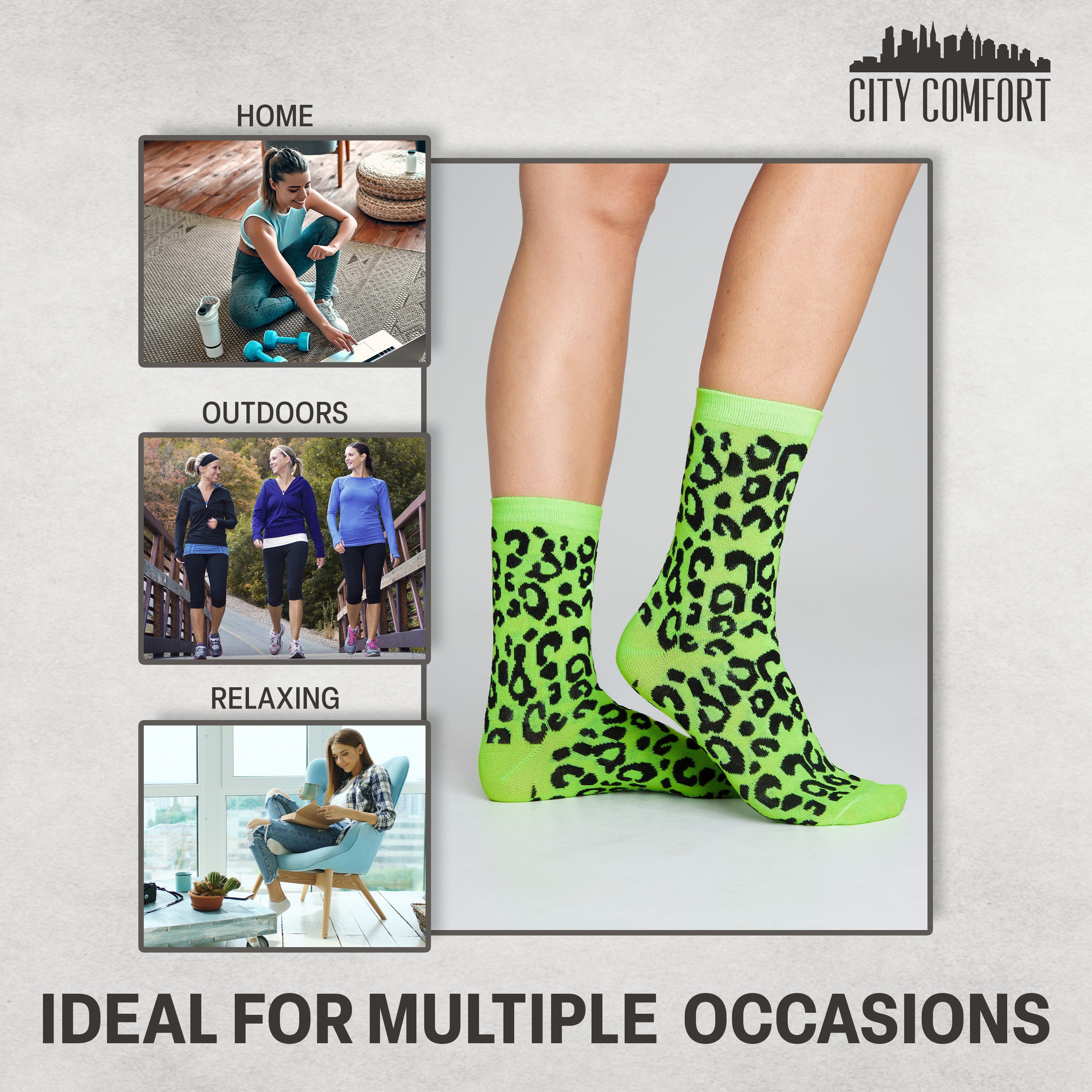 citycomfort-chaussettes-fantaisie-femme-lot-5-paires-motifs image 4