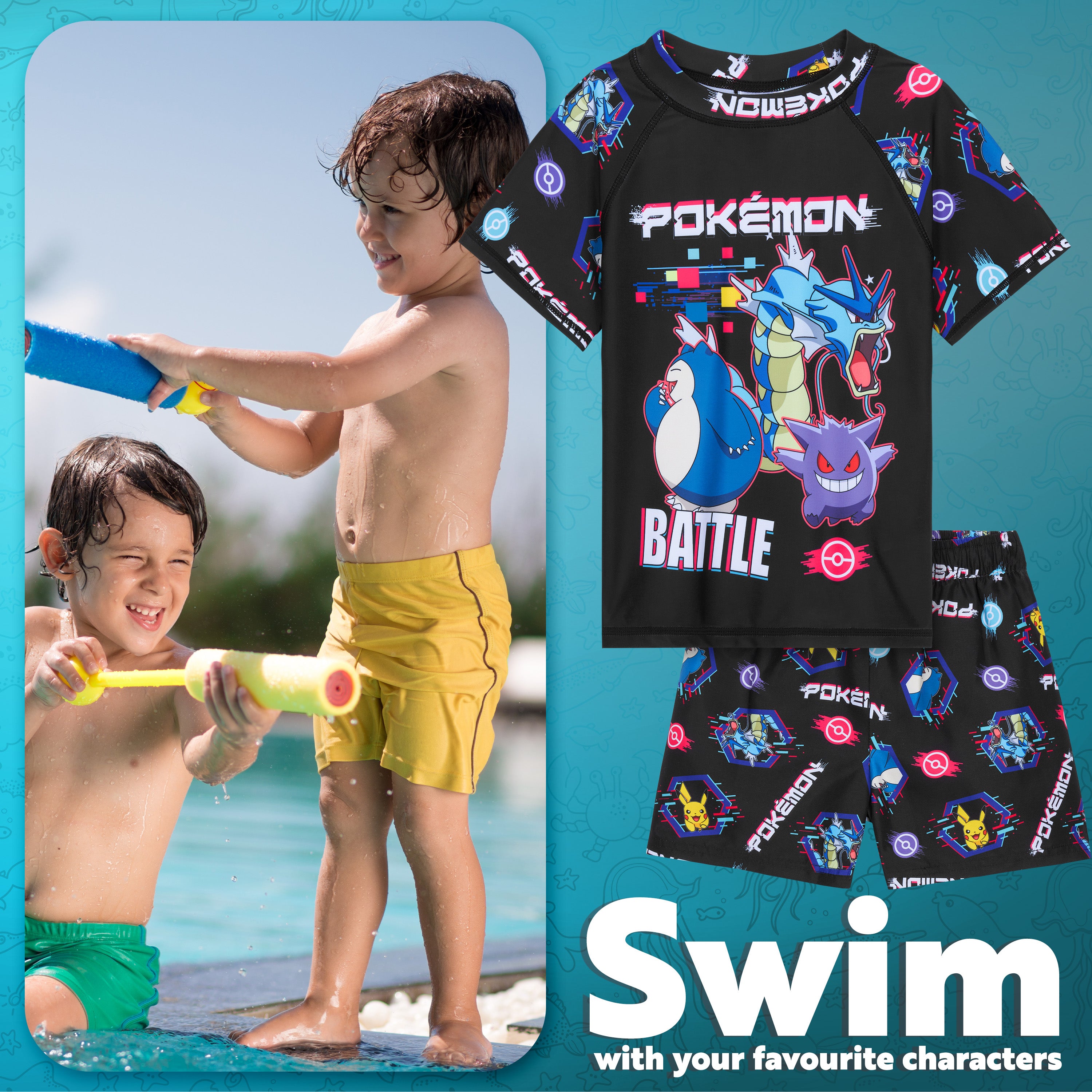 pok-mon-ensemble-maillot-bain-gar-on-2-pi-ces-7-8-ans image 3