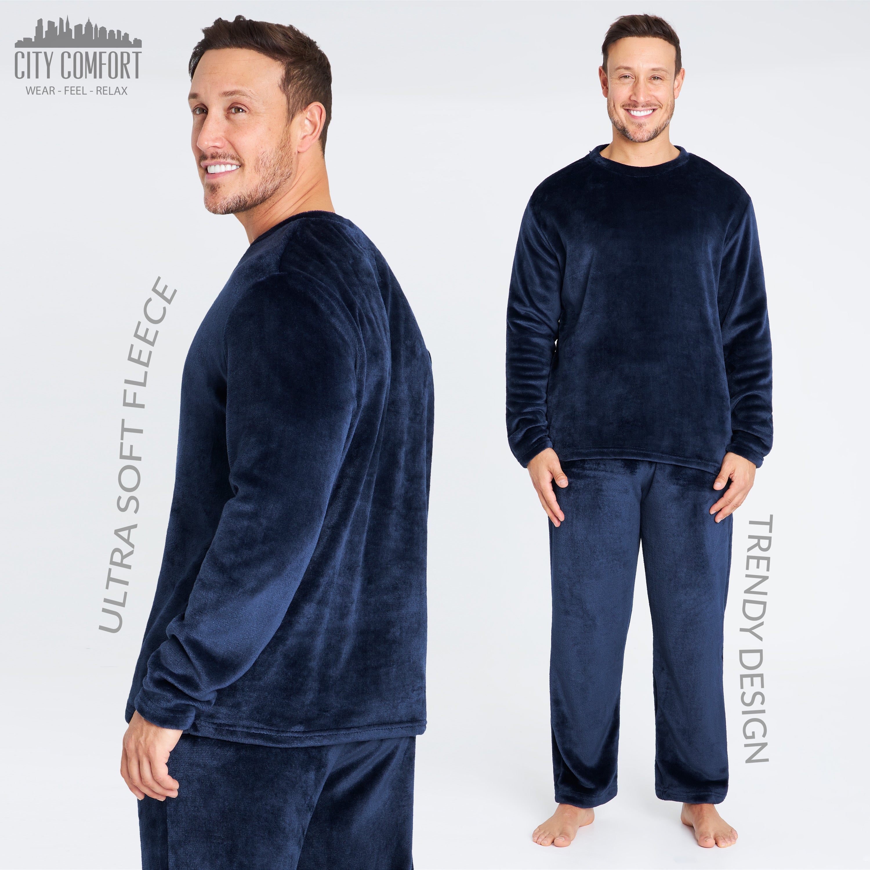 citycomfort-pyjama-homme-polaire-2-pi-ces-noir image 8