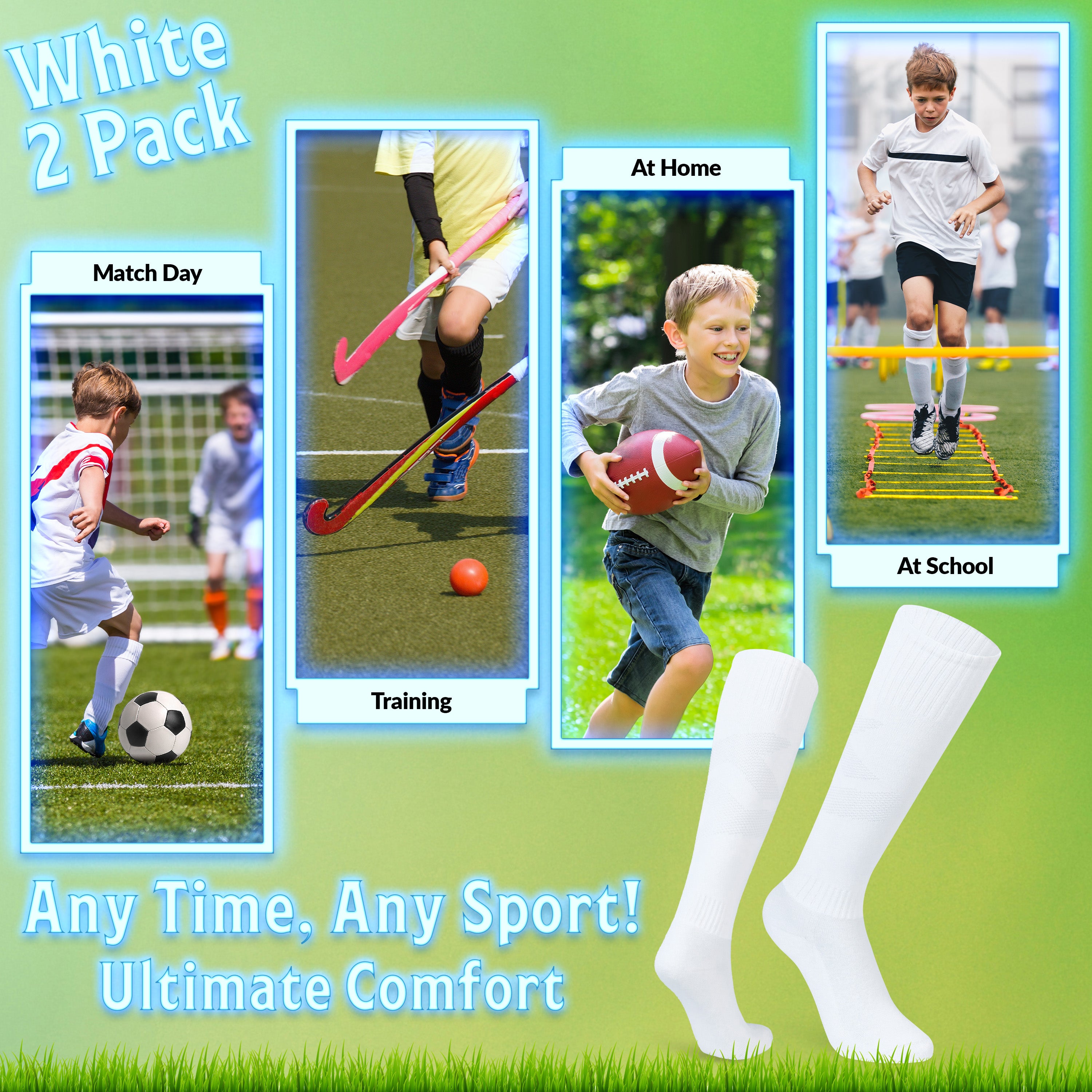 get-trend-chaussettes-hautes-enfant-sport-lot-de-2-blanc image 5