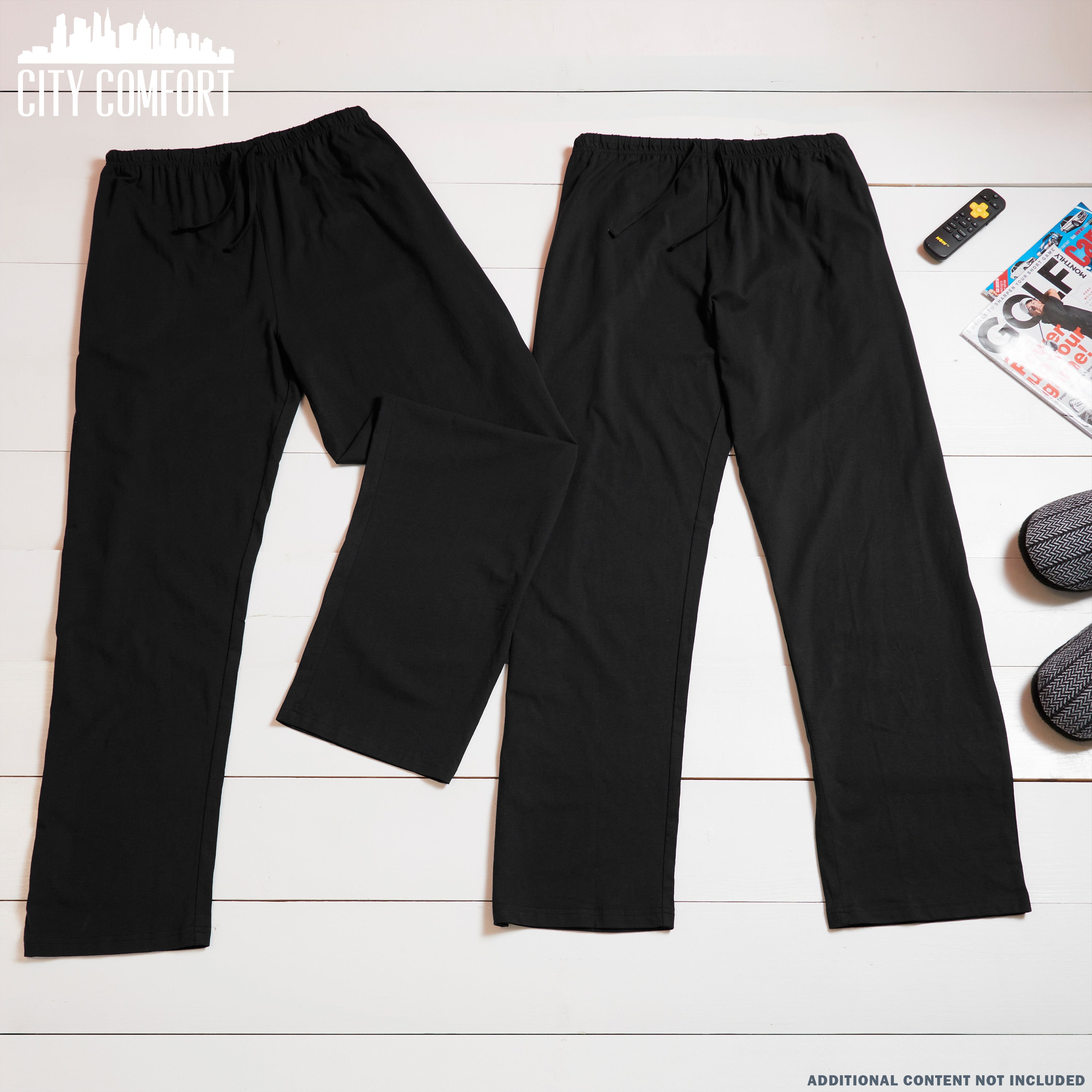 citycomfort-bas-pyjama-homme-coton-poches-lot-2-noir-m-4xl image 2