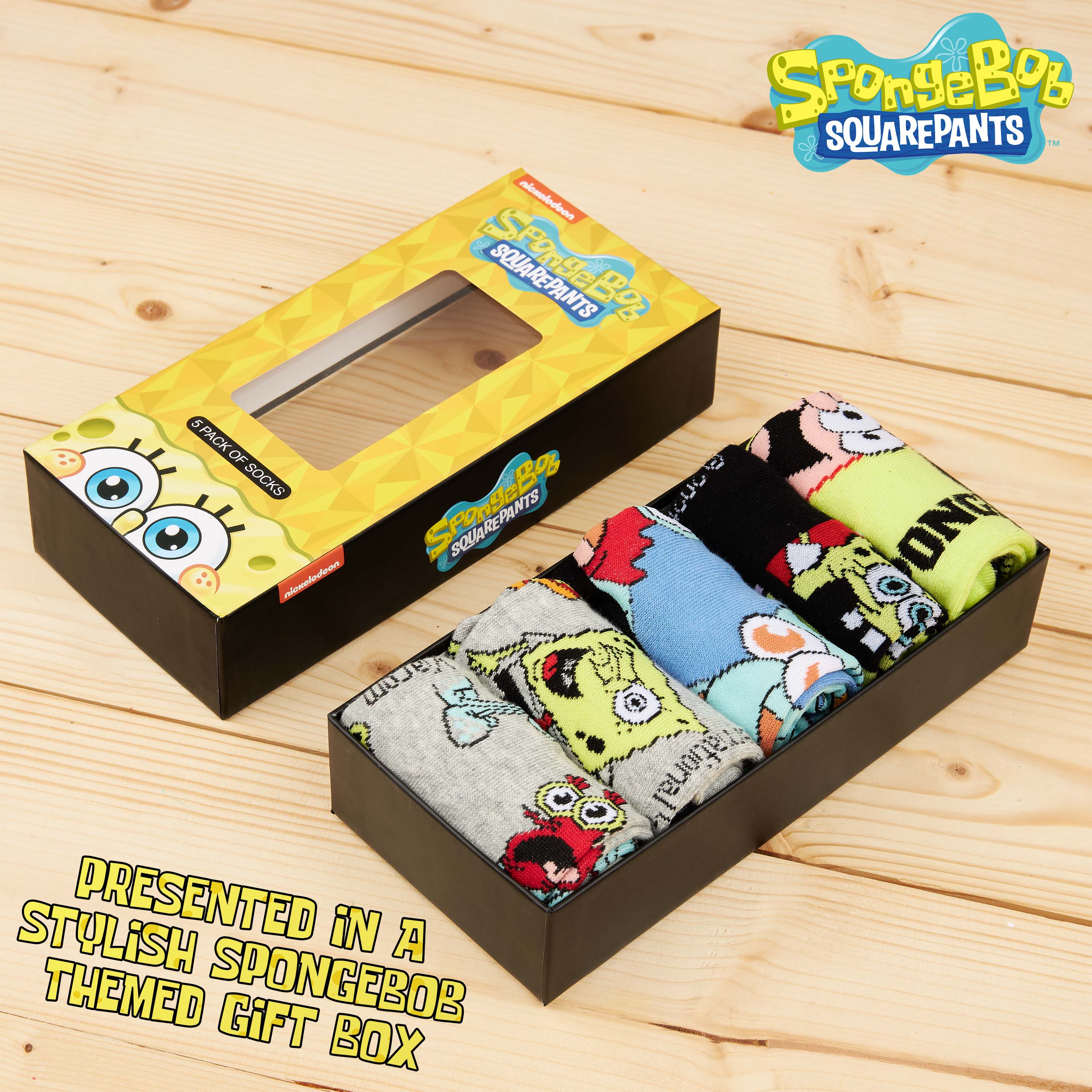 spongebob-chaussettes-homme-x5-coton-taille-6-10 image 7