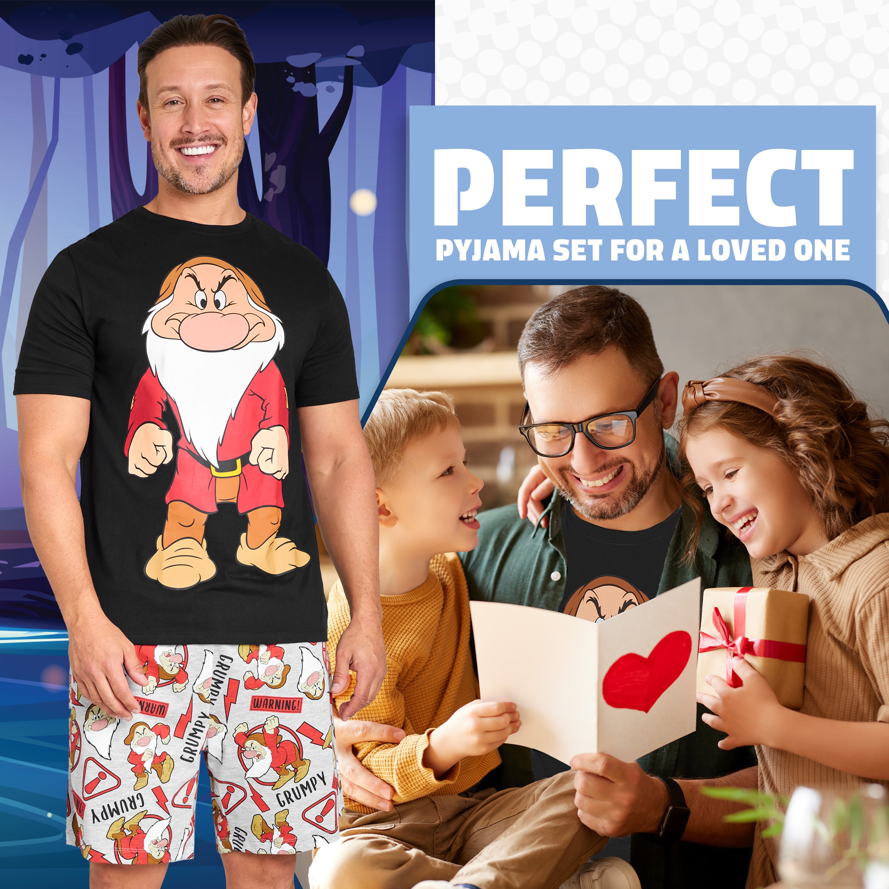disney-pyjama-short-homme-coton-2-pi-ces-grumpy image 2