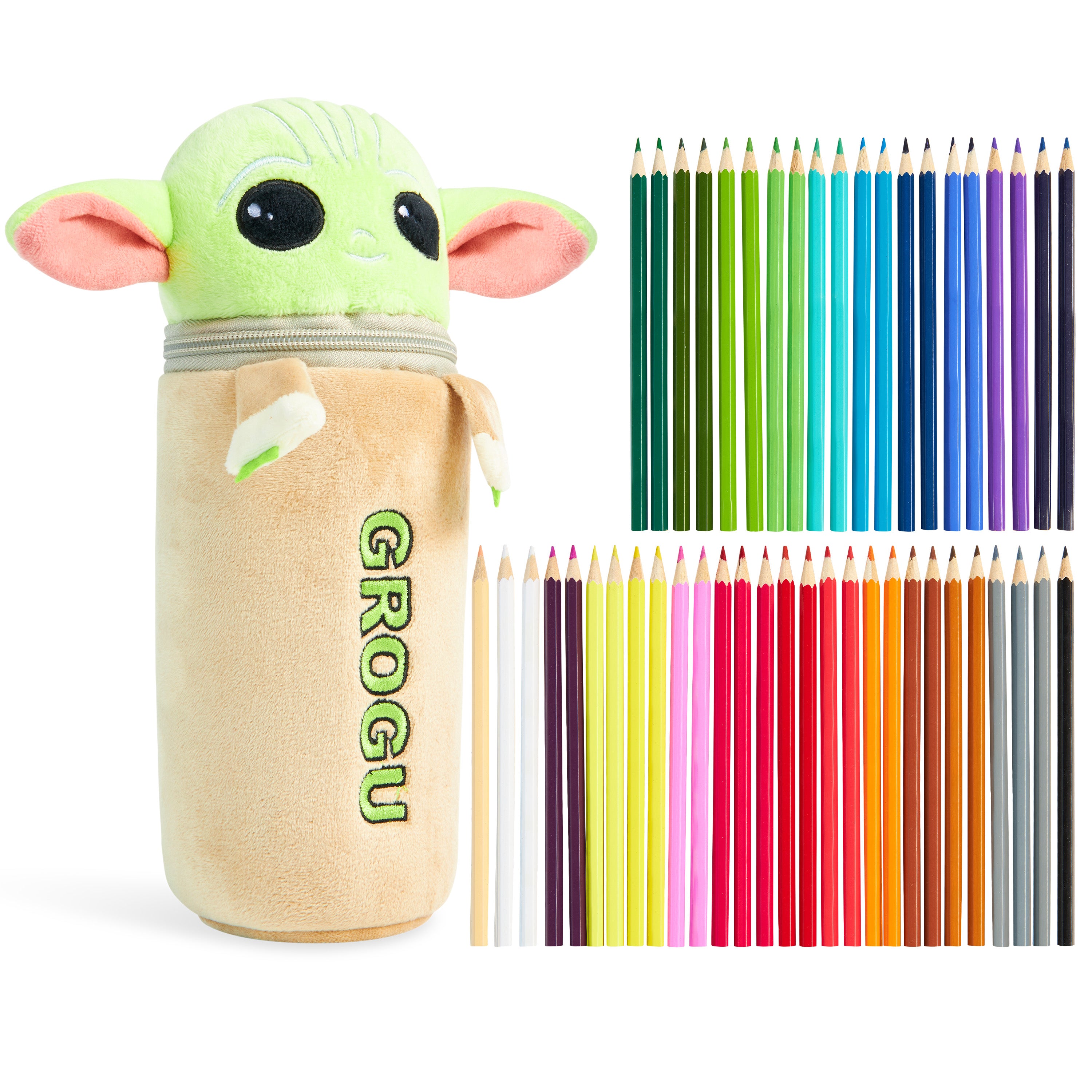 disney-baby-yoda-trousse-peluche-garnie-48-crayons-couleur image 1