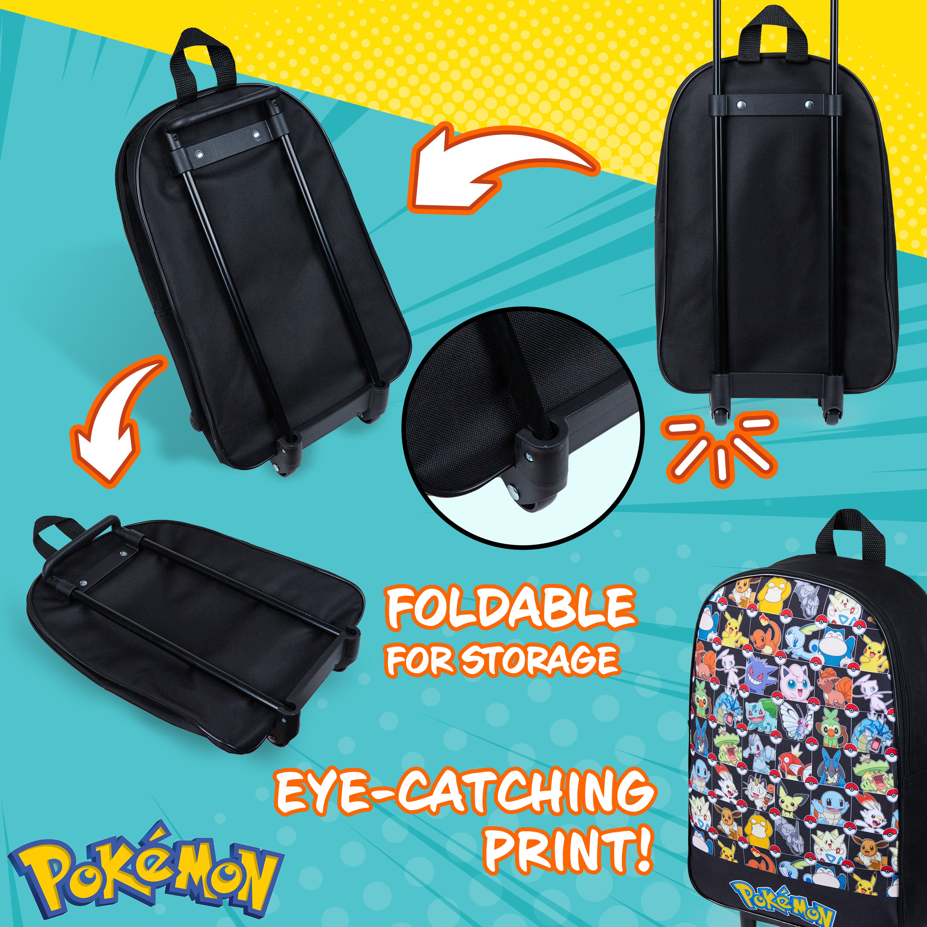 pok-mon-boys-valise-trolley-enfant-noire-39-cm-10-5-l image 4