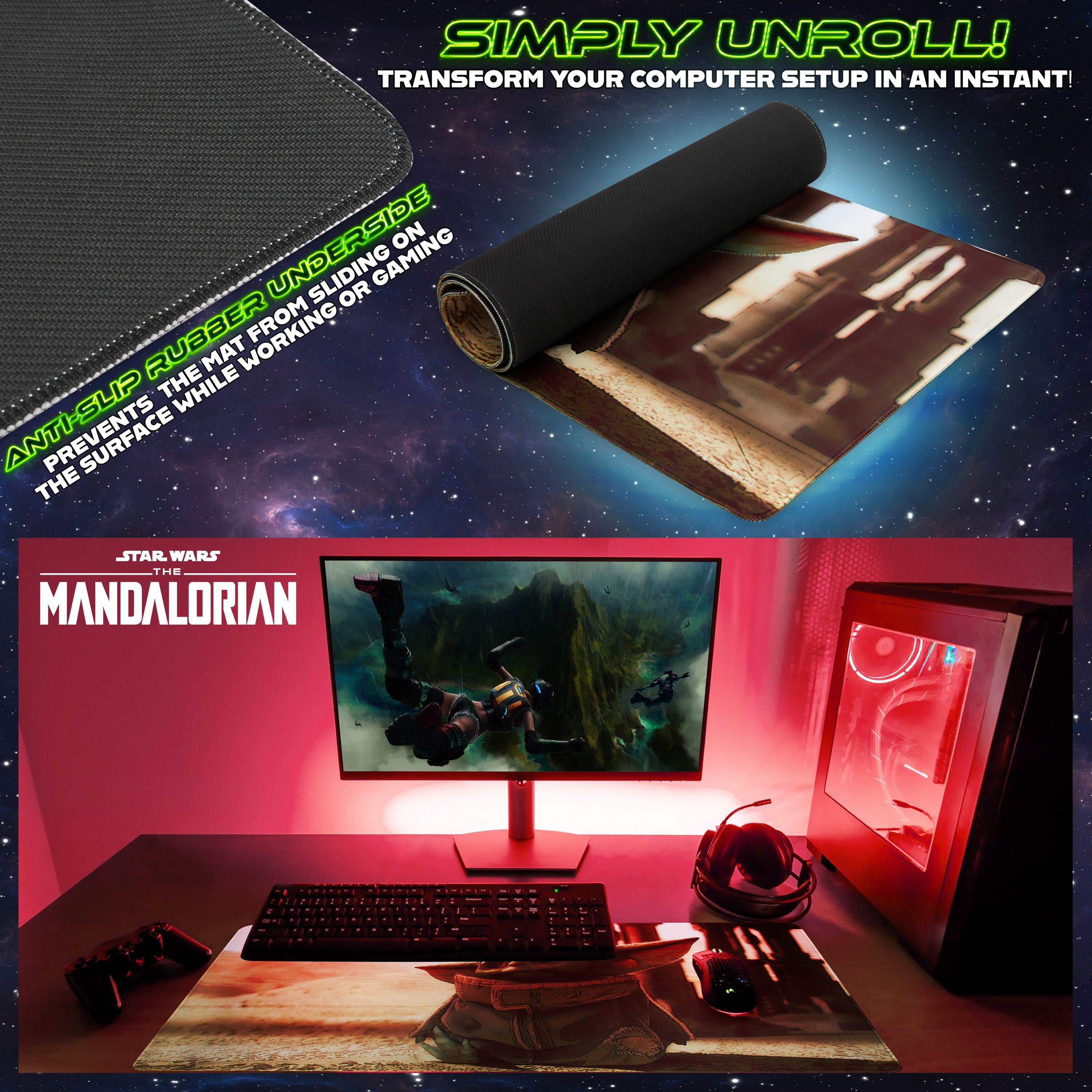 disney-baby-yoda-tapis-de-bureau-xxl-80x36cm-star-wars image 5
