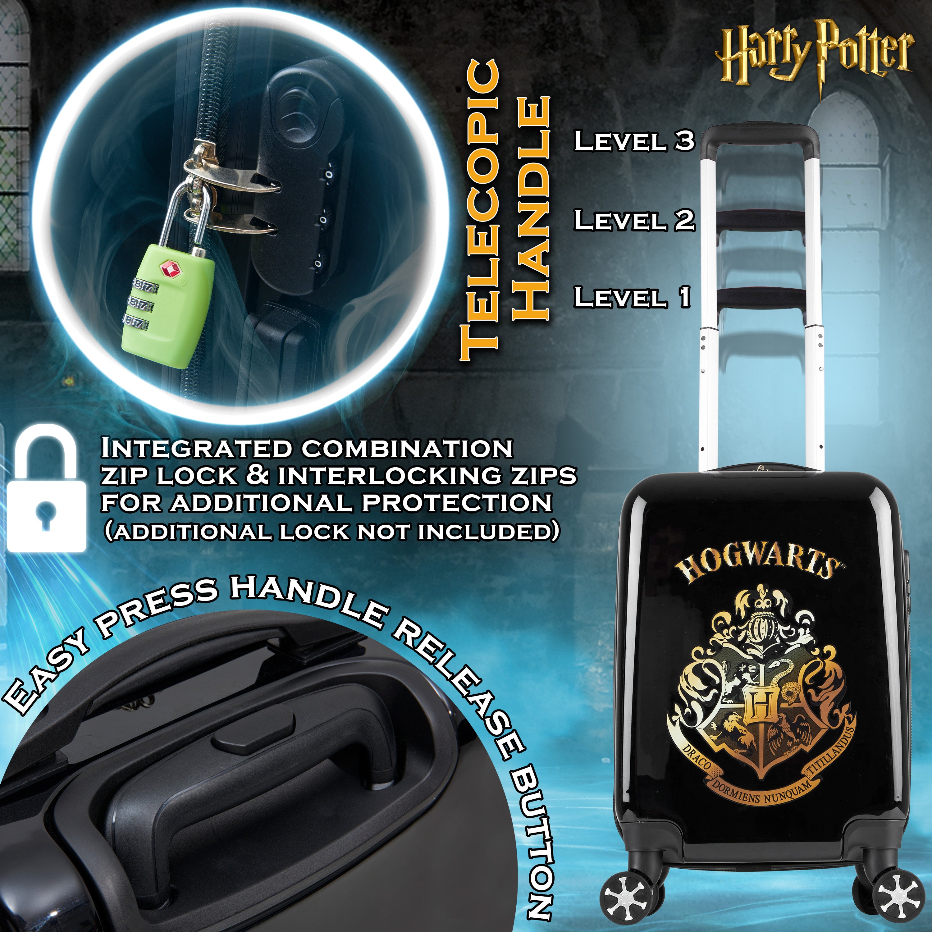 harry-potter-valise-cabine-rigide-55cm-31l-noire-4-roues image 5