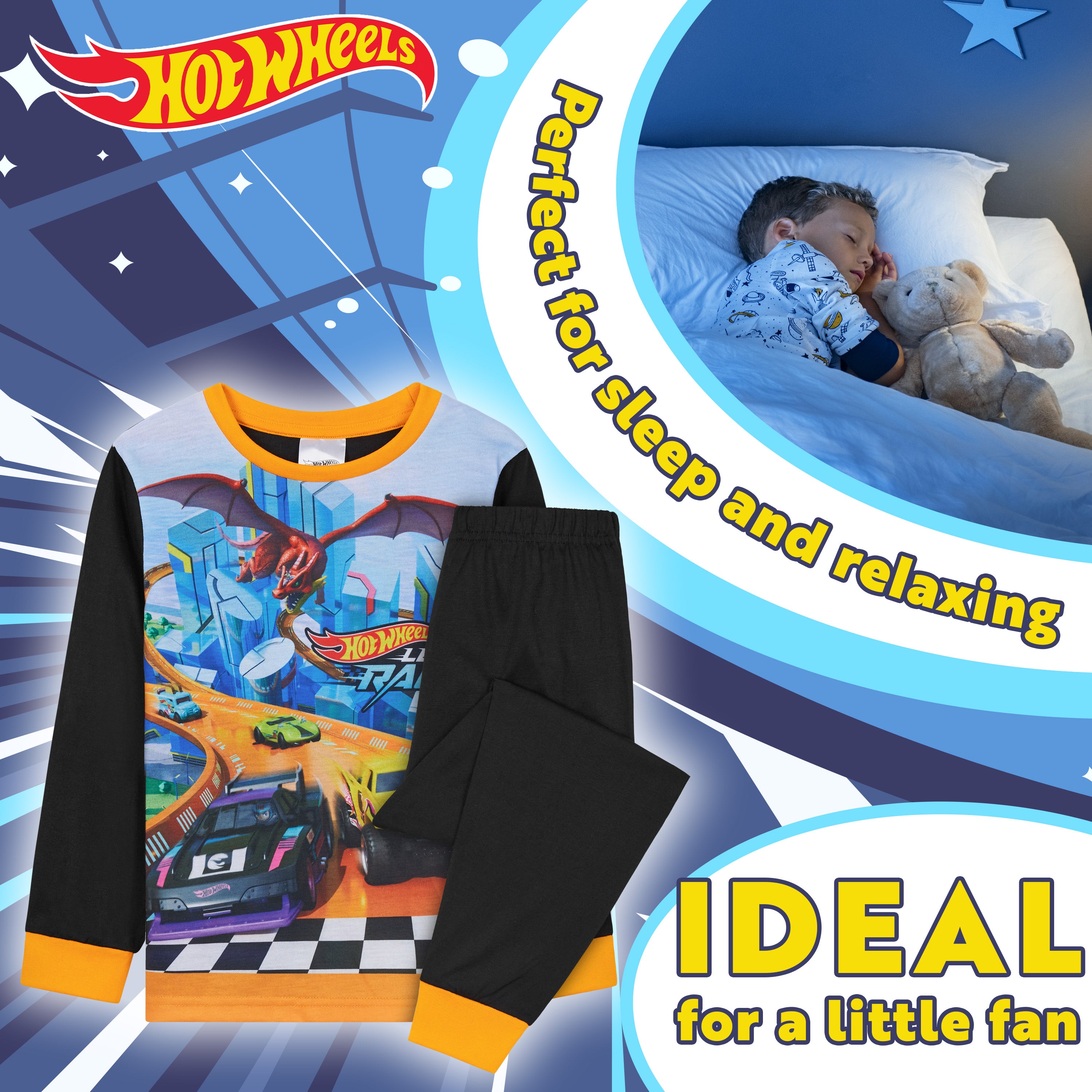 hot-wheels-pyjama-gar-on-long-2-pi-ces-3-8-ans image 4