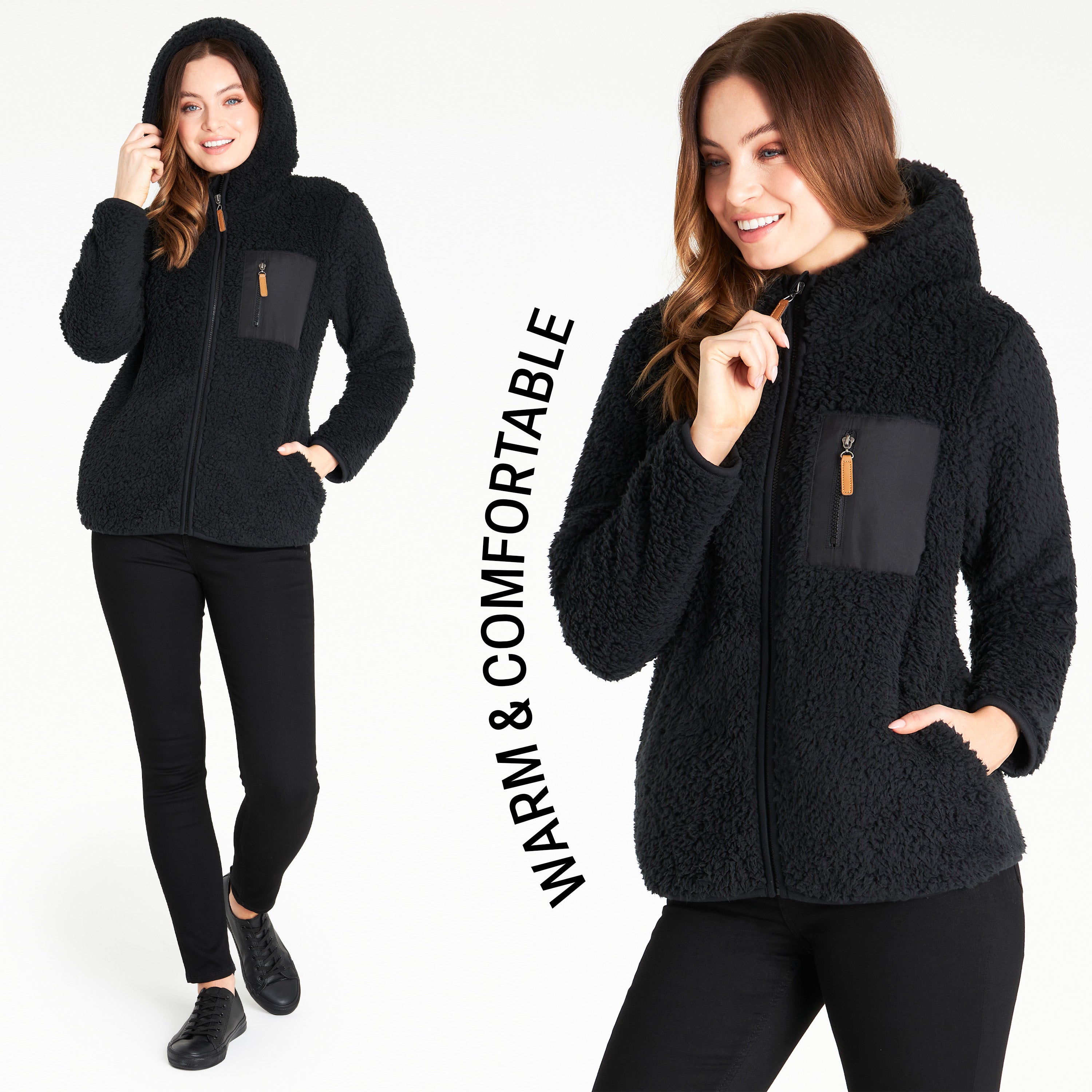 citycomfort-women-sweat-femme-teddy-polaire-noir-taille-m image 5