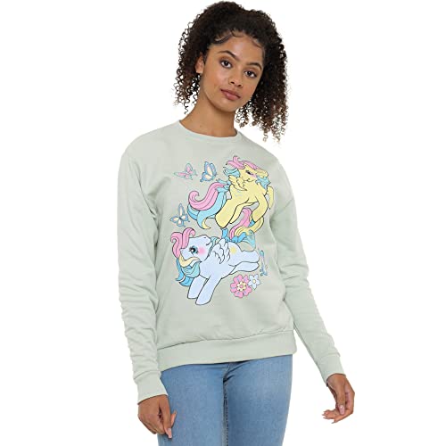 my-little-pony-papillons-fleurs-sweatshirt-femme-vert-sauge-l image 8
