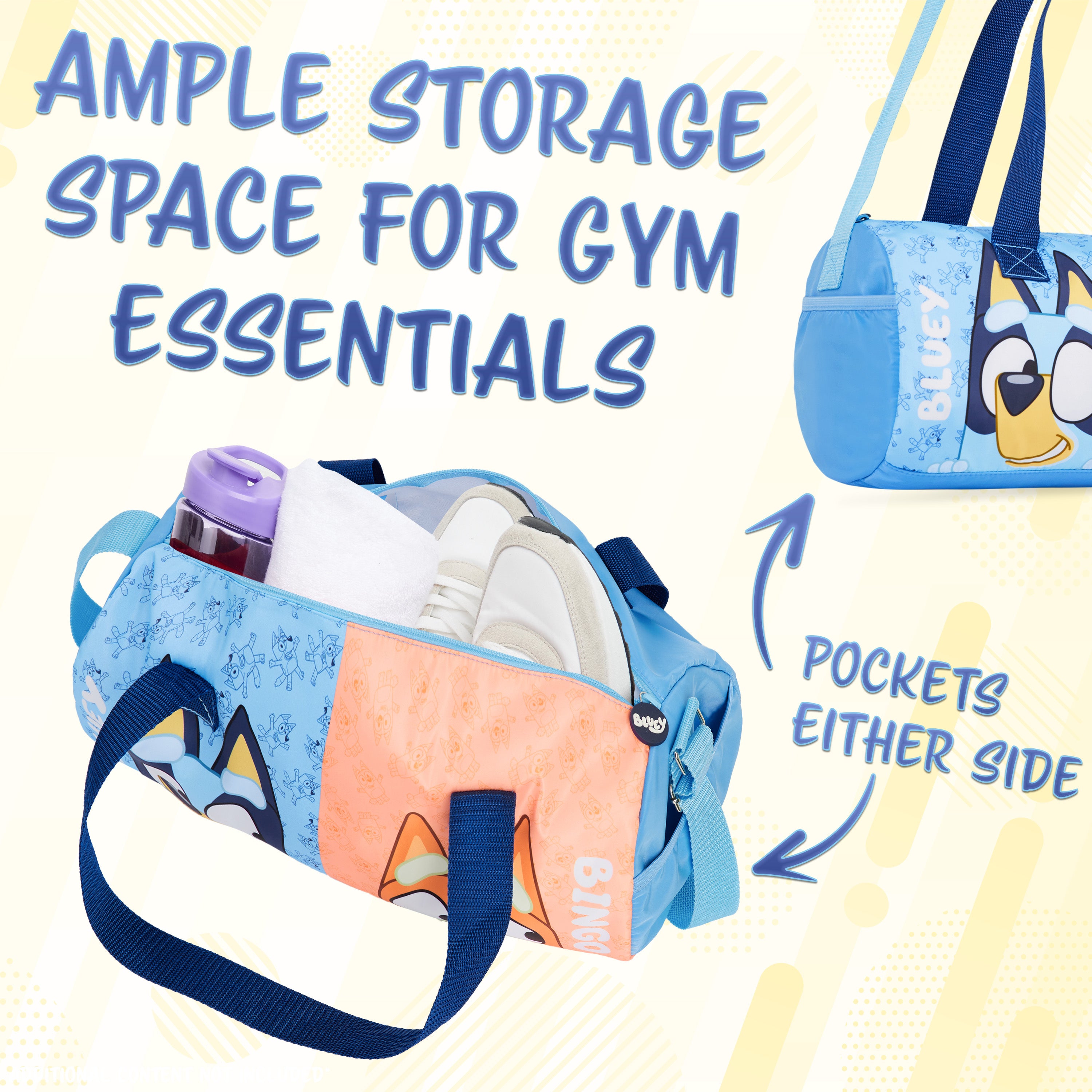 bluey-sac-de-sport-enfant-bleu-poches-zipp-es-40-cm image 4