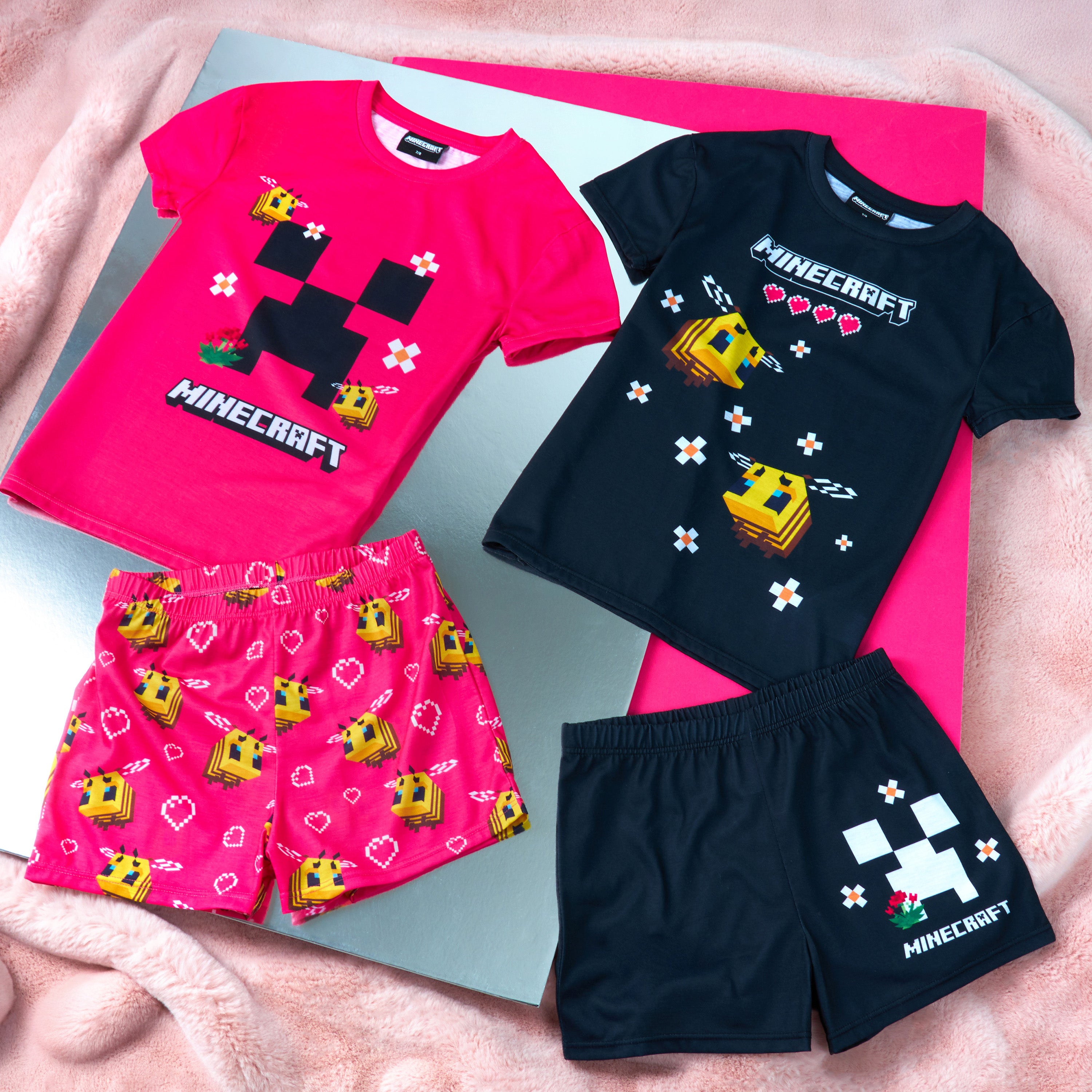 get-trend-pyjama-fille-short-manche-courte-lot-2-minecraft image 5