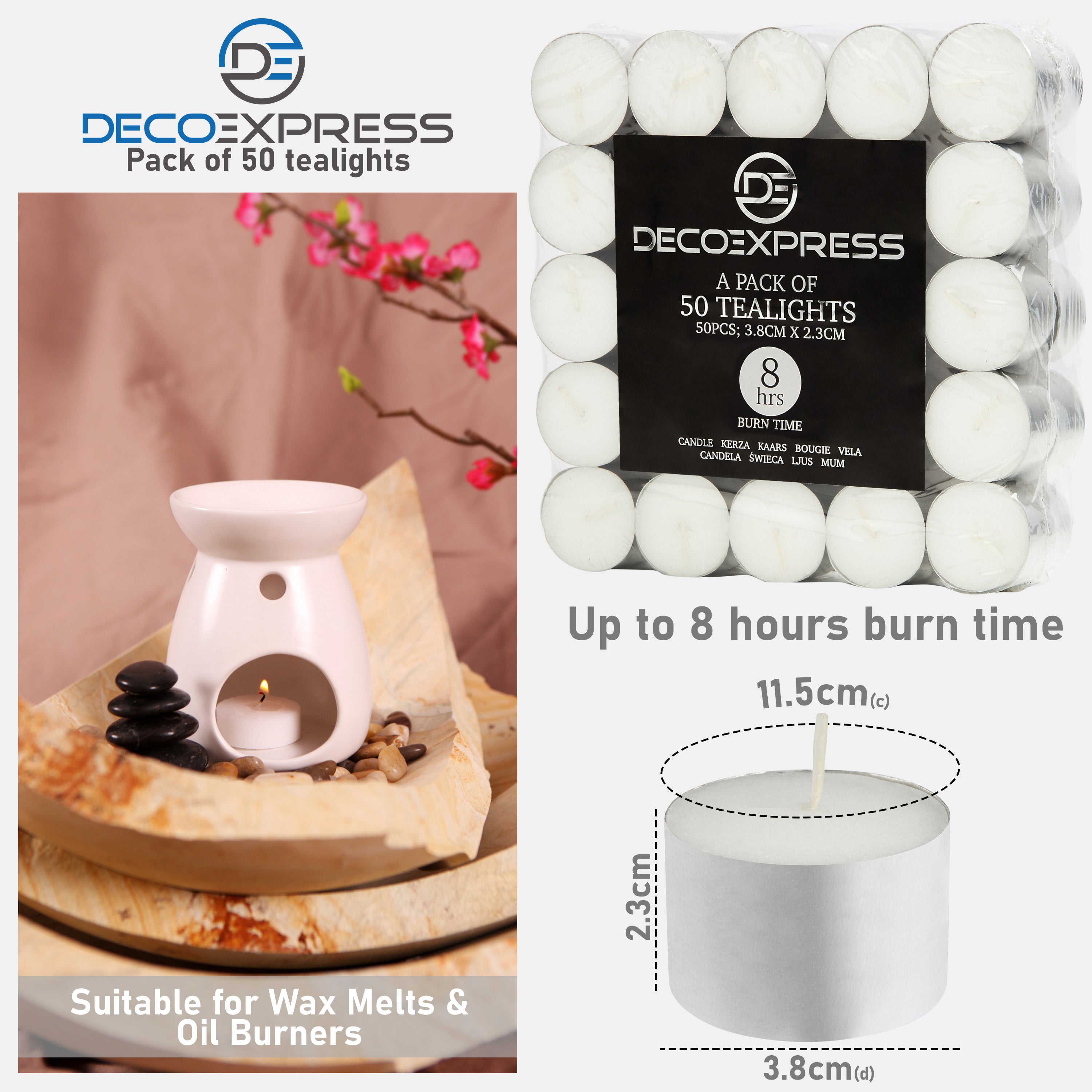 bougies-chauffe-plat-blanches-lot-50-pi-ces-8-heures-non-parfum-es image 6