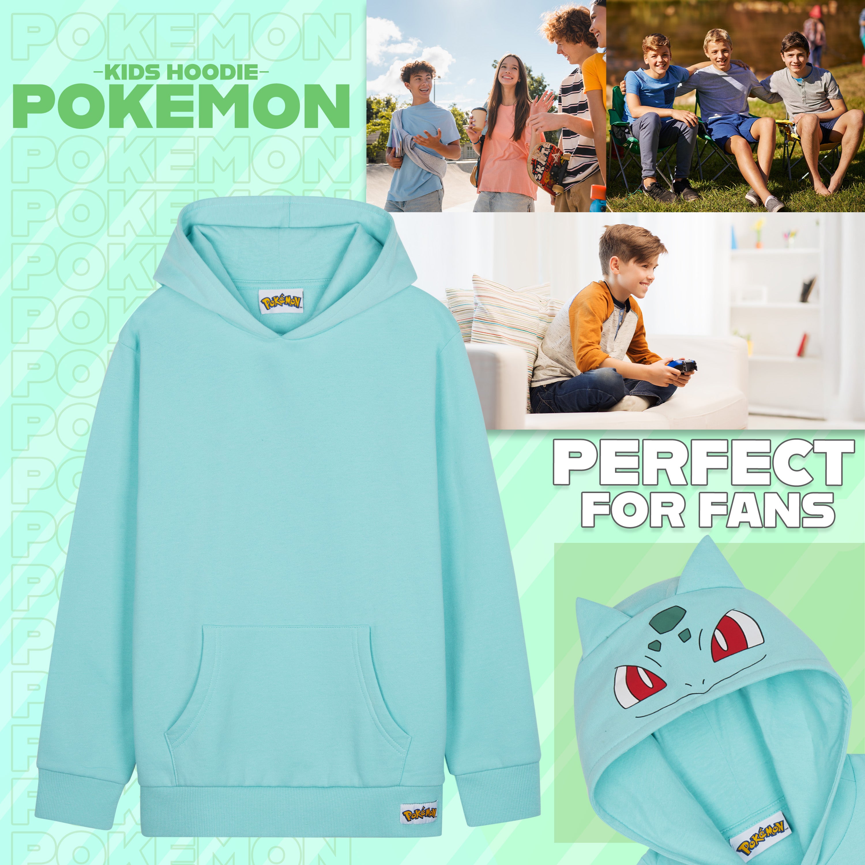 pok-mon-sweat-capuche-gar-on-pikachu-poche-kangourou-11-12-ans image 2