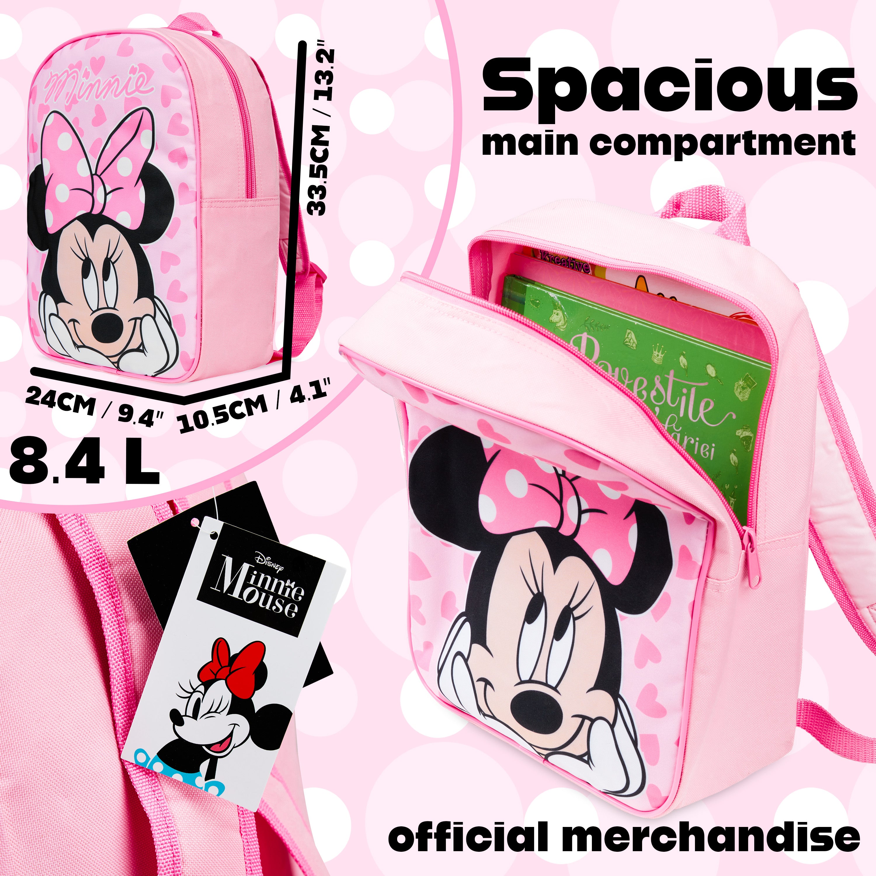 minnie-mouse-sac-dos-enfant-rose-3-9-ans-maternelle image 1