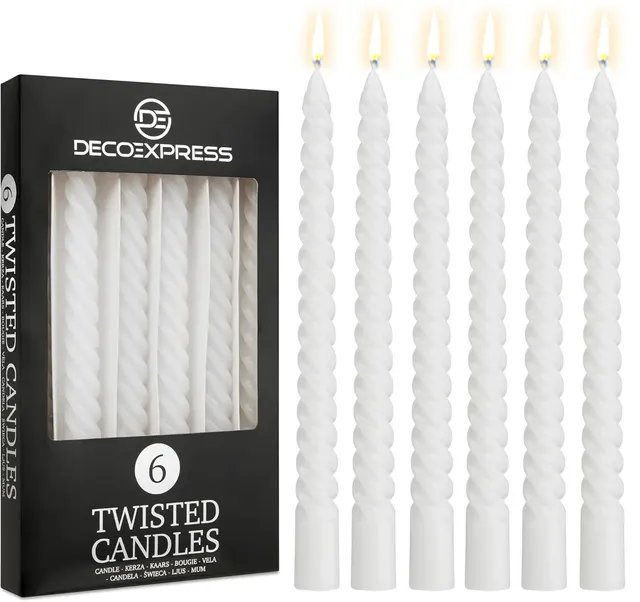 deco-express-bougies-torsad-es-blanches-lot-6-non-parfum-es image 1