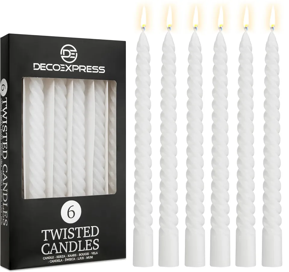 deco-express-bougies-torsad-es-blanches-lot-6-non-parfum-es image 1