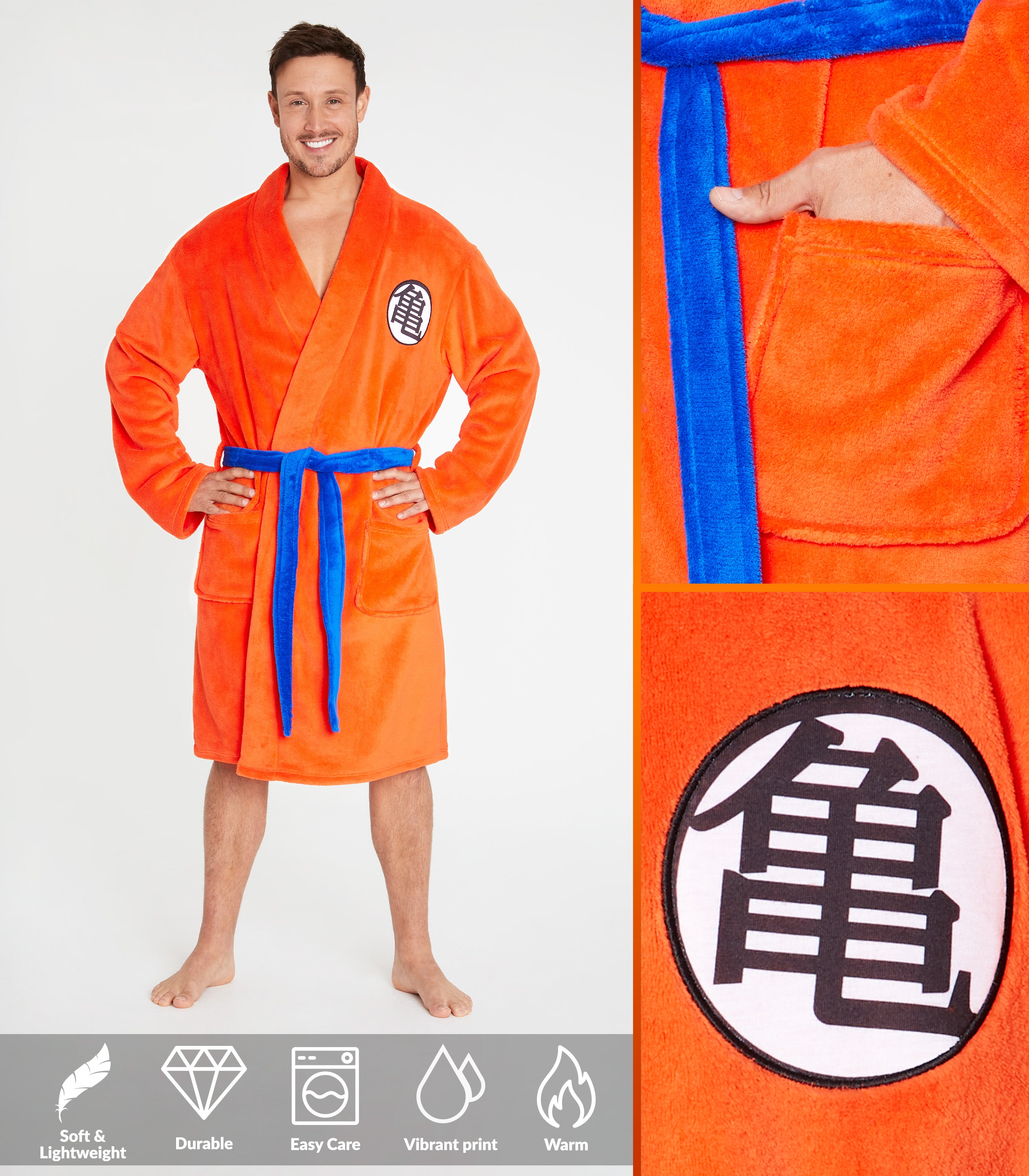 dragon-ball-z-peignoir-homme-polaire-ceinture image 3