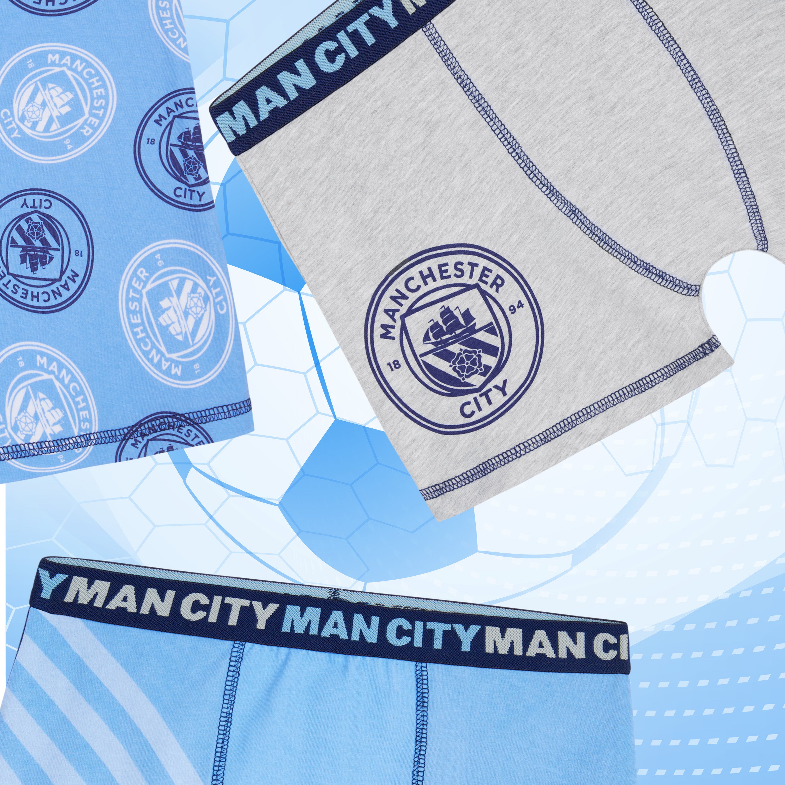 manchester-city-boxer-gar-on-lot-3-coton-stretch-7-8-ans image 2