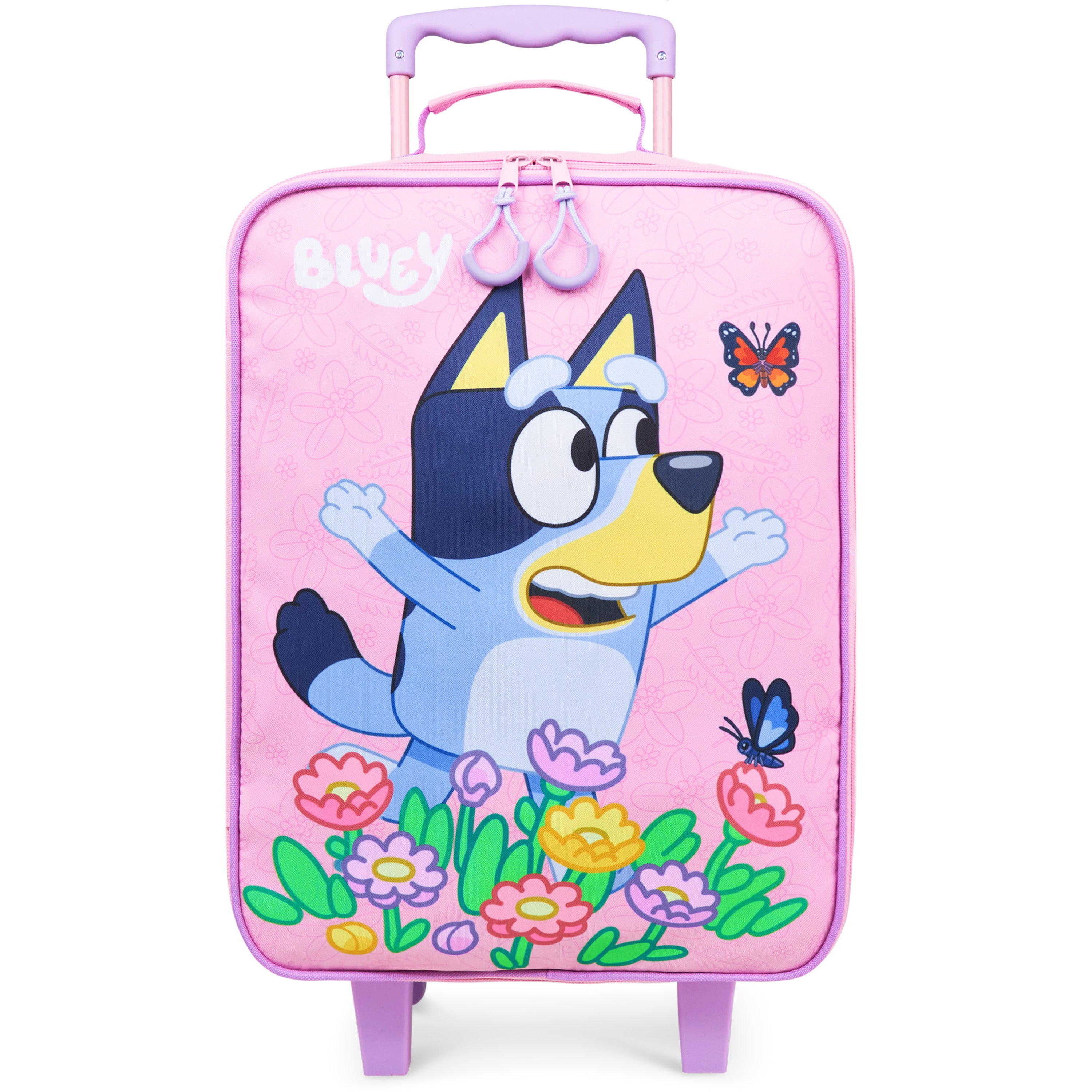 bluey-valise-enfant-rose-15l-roulettes-pliable image 1