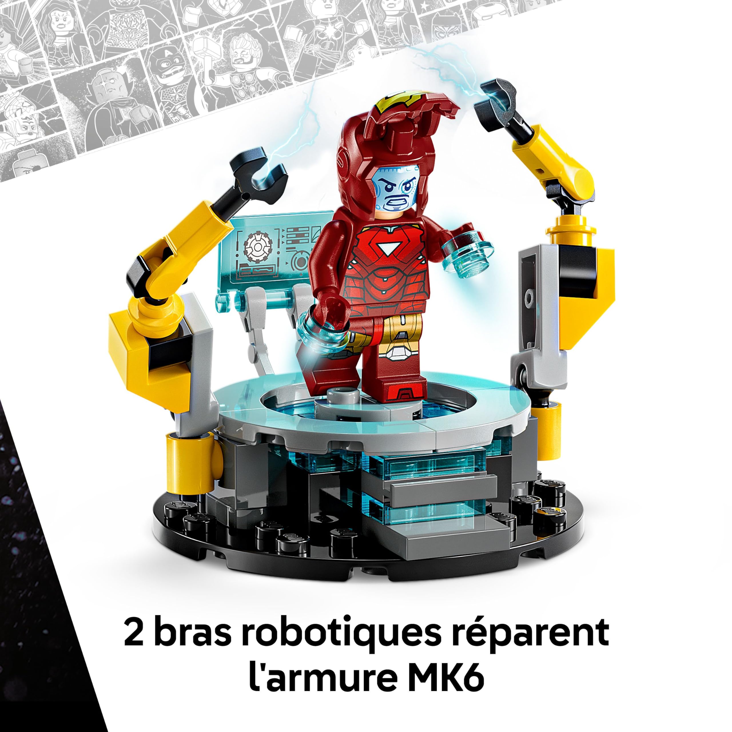 lego-marvel-76315-laboratoire-iron-man-salle-des-armures-8-ans image 4