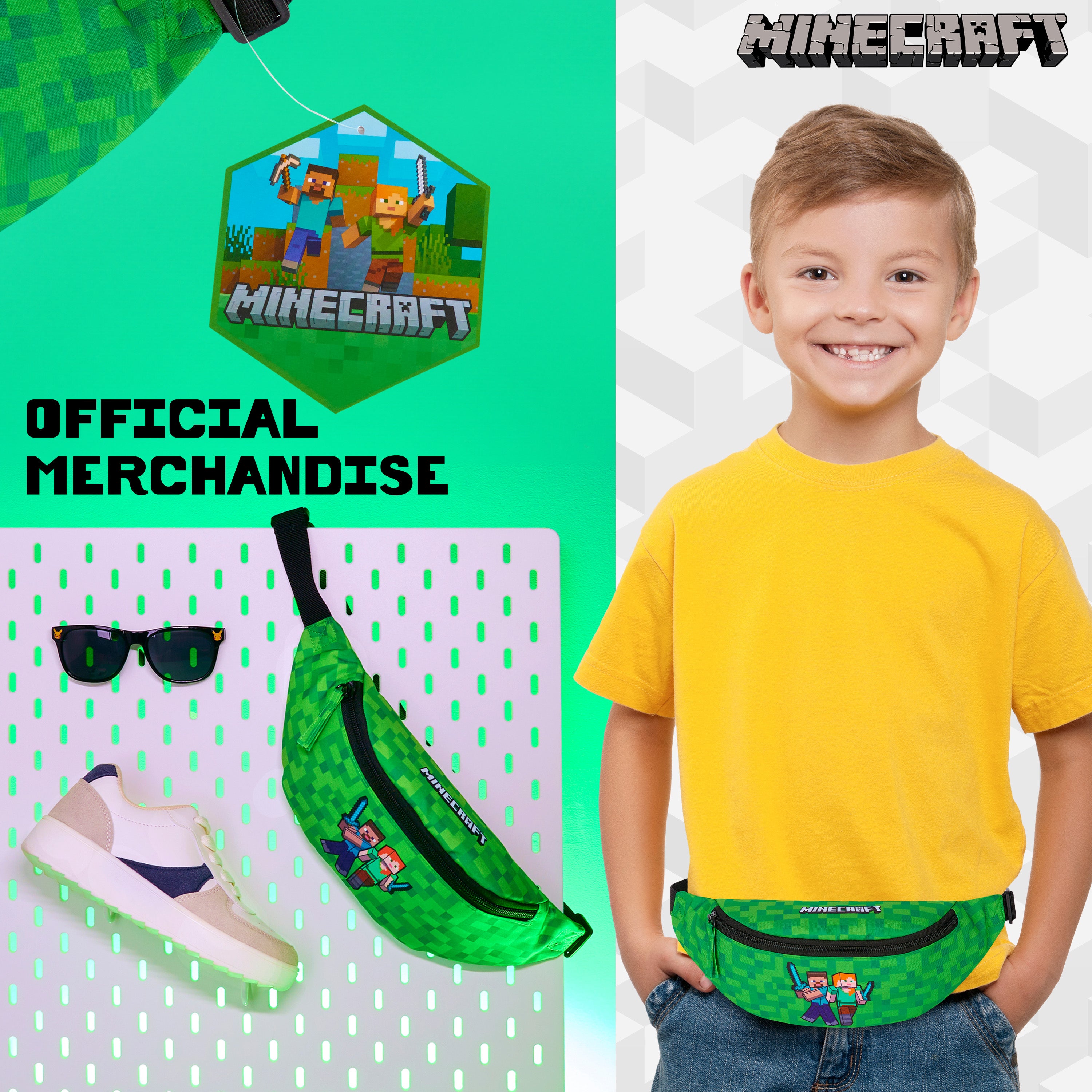 minecraft-creeper-sac-banane-enfant-vert-sangle-ajustable image 3