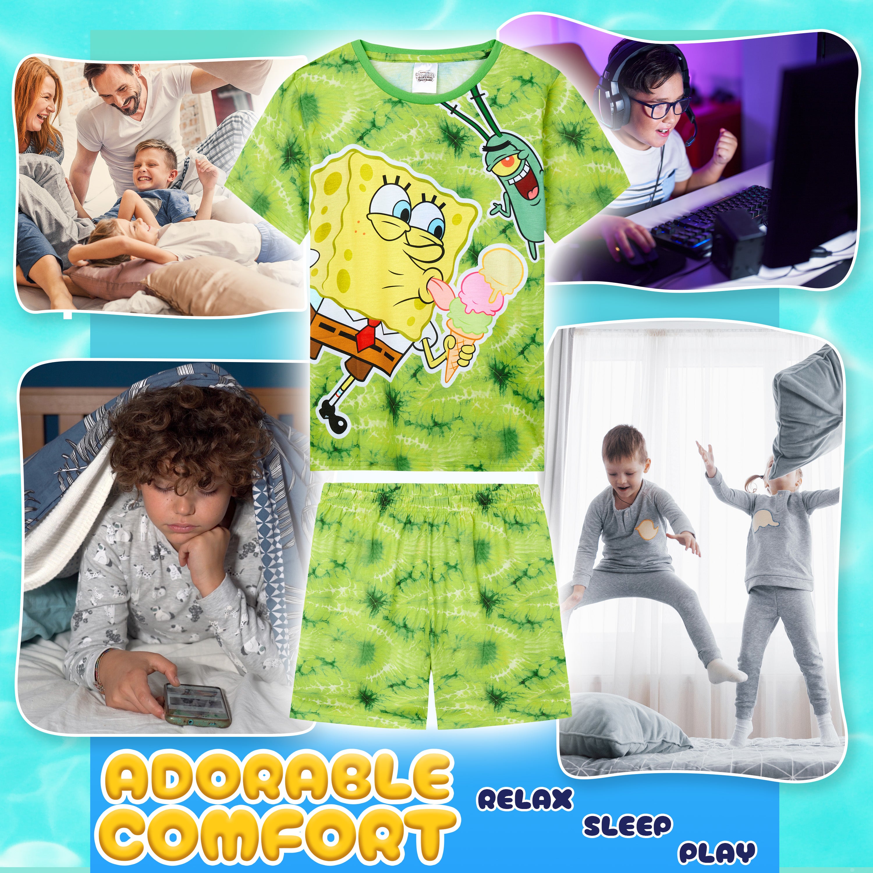 bob-l-ponge-pyjama-gar-on-short-t-7-8-ans image 3