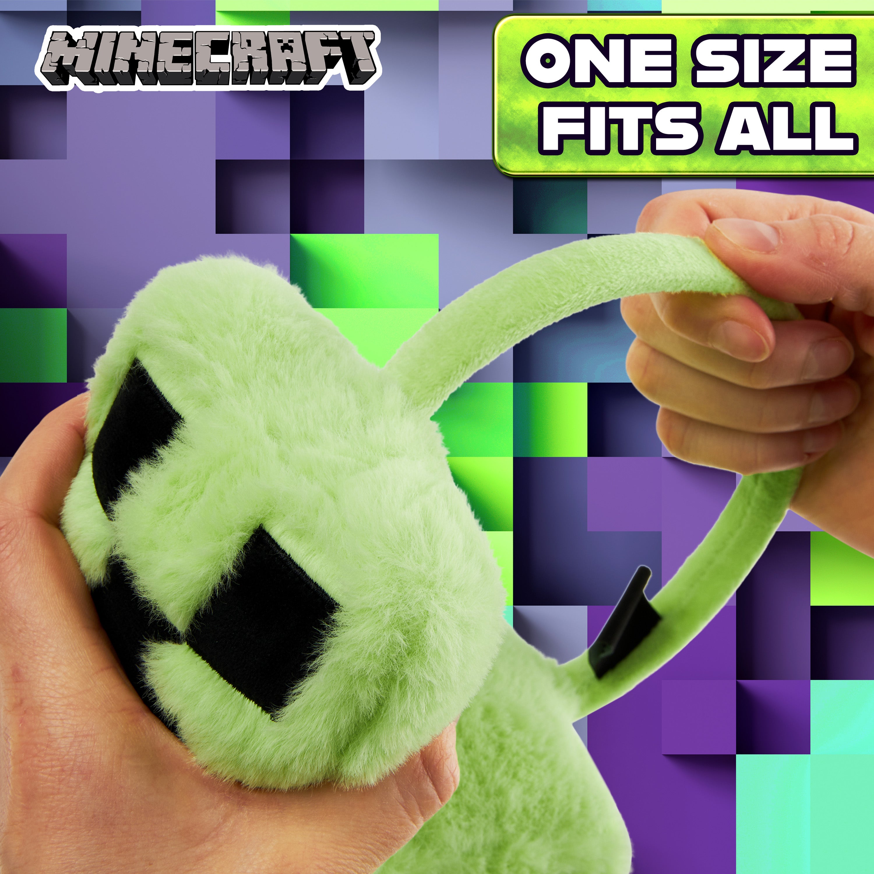 minecraft-cache-oreilles-enfant-creeper-chaud-taille-unique image 3