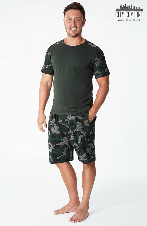 citycomfort-pyjama-short-homme-coton-t-shirt-et-short image 3