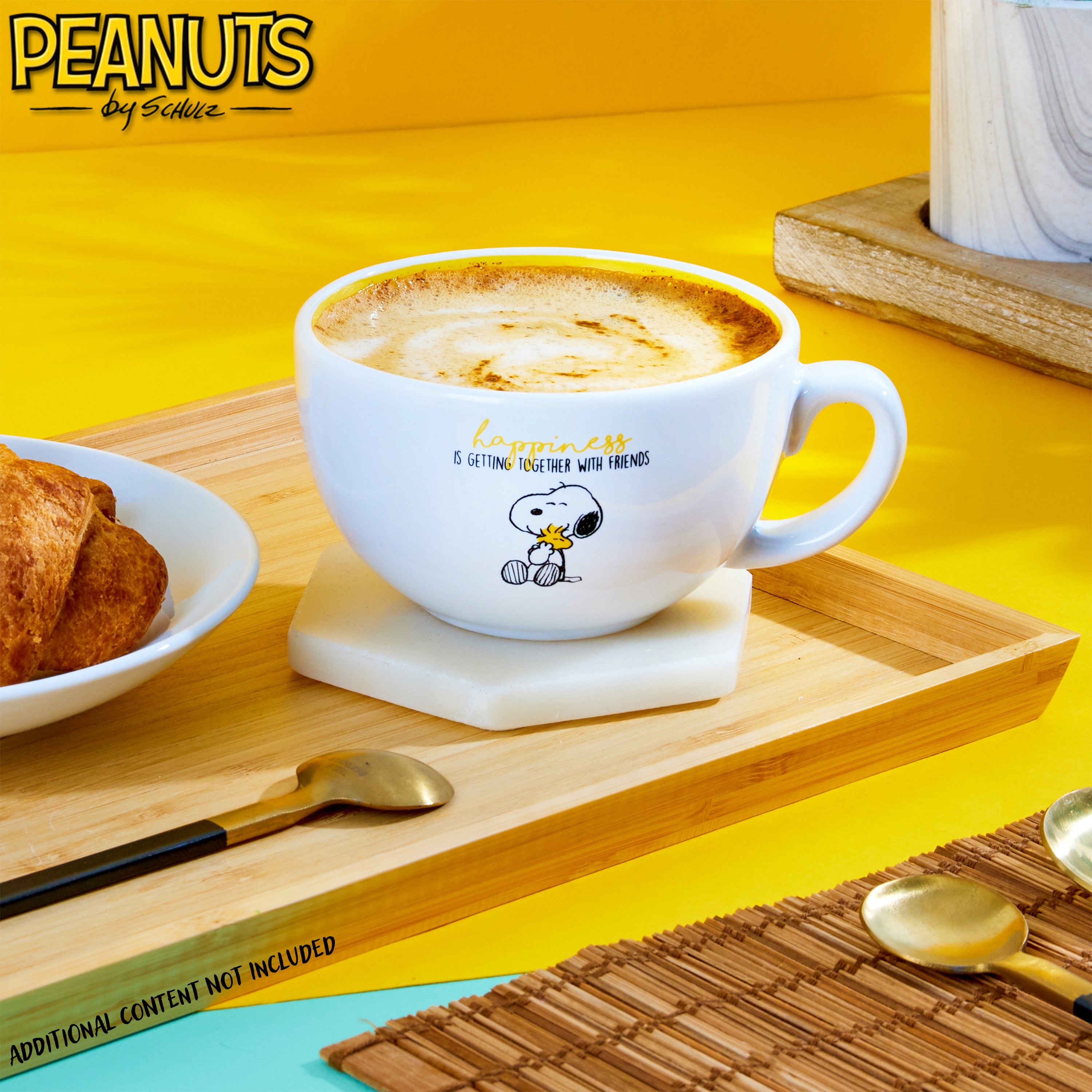 peanuts-snoopy-mug-c-ramique-cappuccino-340ml-blanc-jaune image 2