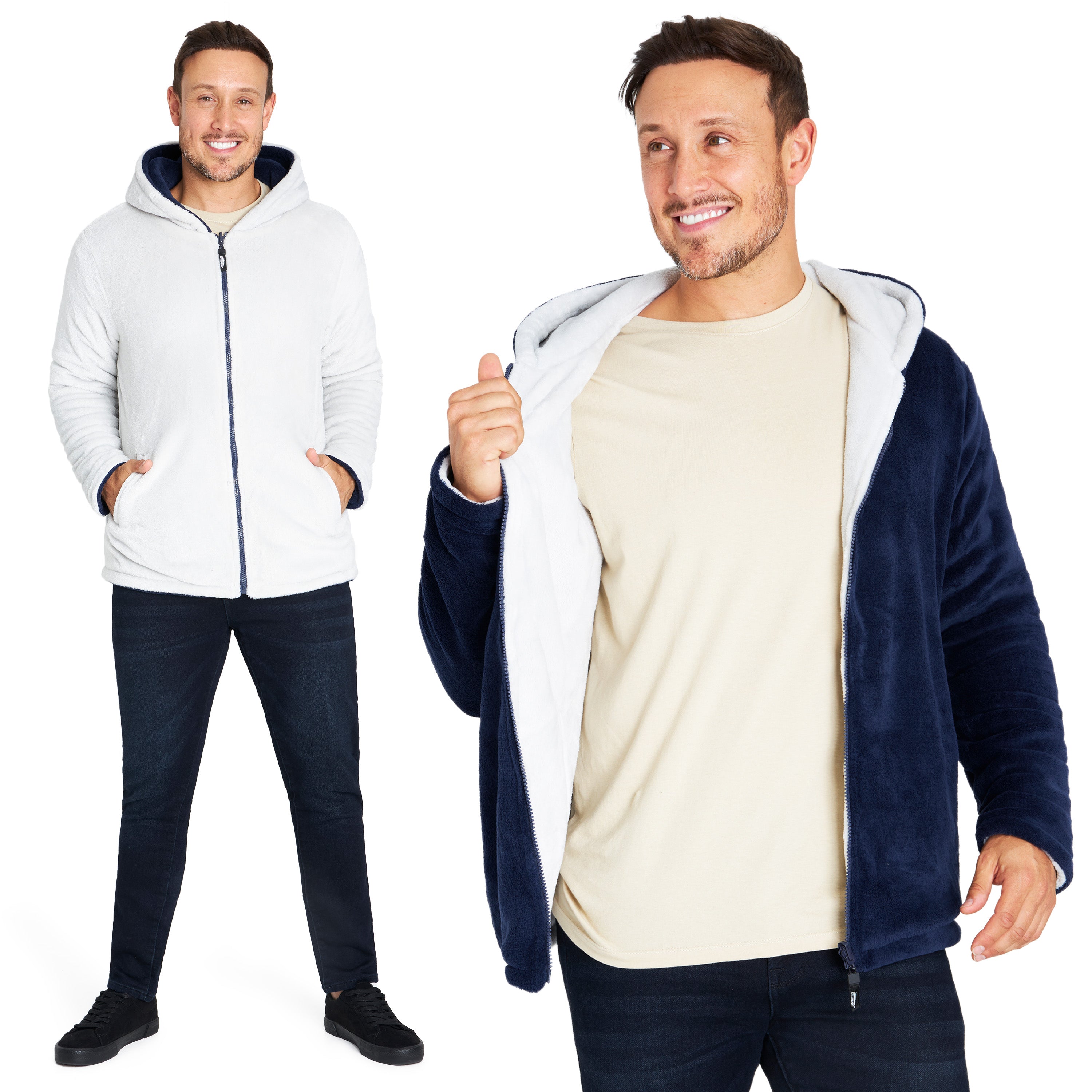 citycomfort-men-sweat-polaire-r-versible-zipp-marine image 2