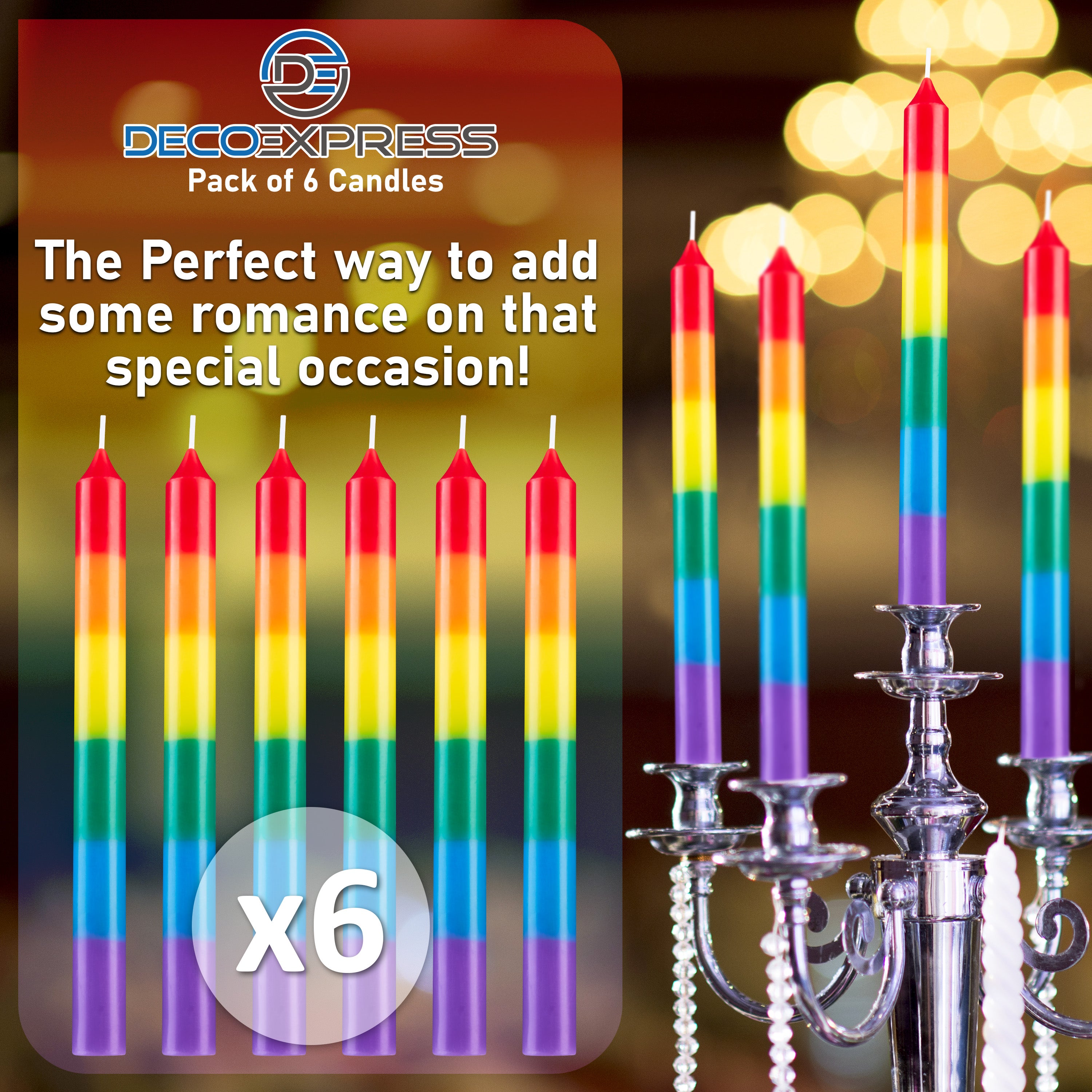 deco-express-classic-bougies-chandelier-multicolore-lot-de-6-8h image 5