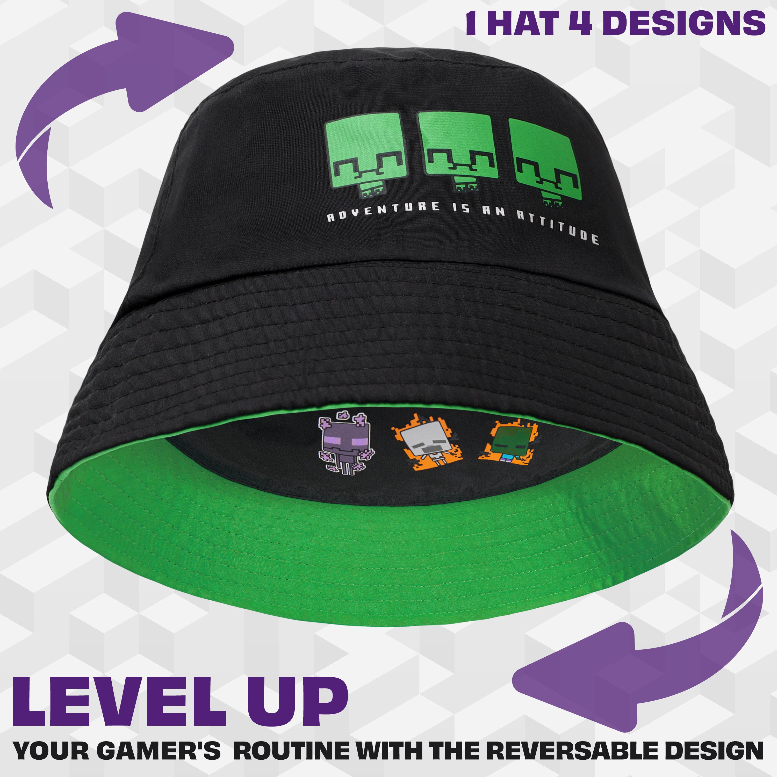 minecraft-bob-enfant-chapeau-soleil-l-ger-motif-gaming image 3