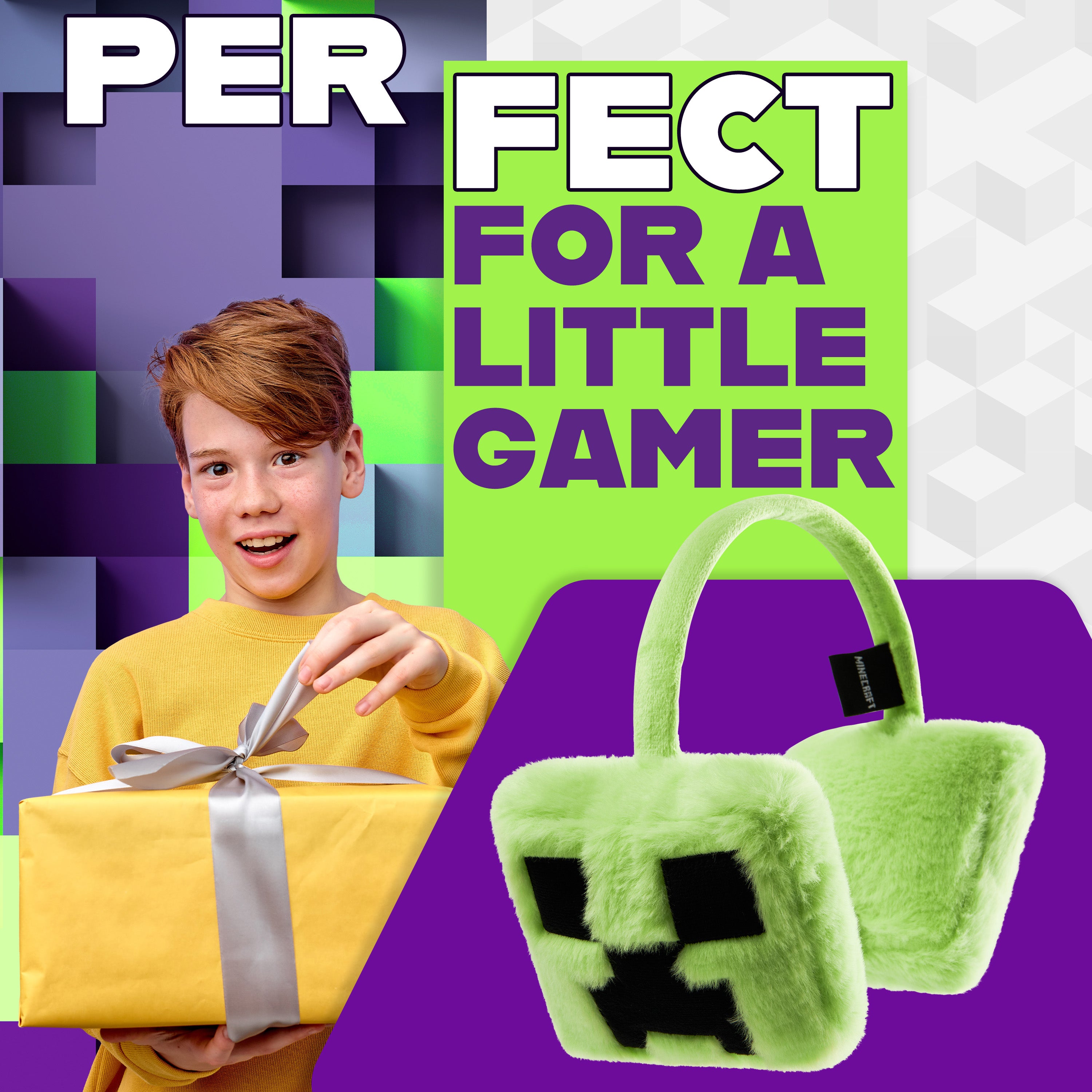 minecraft-cache-oreilles-enfant-creeper-chaud-taille-unique image 2