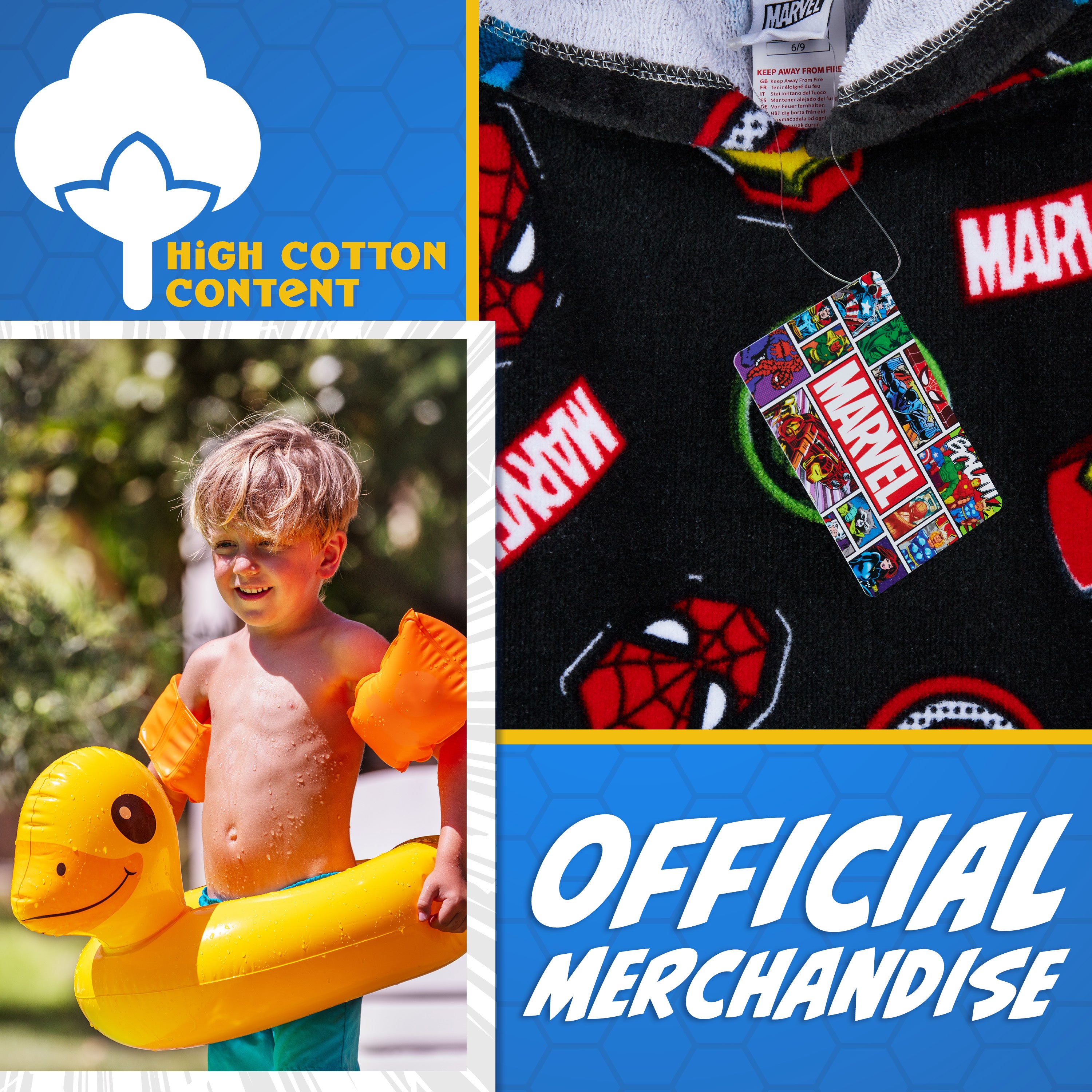 marvel-poncho-bain-capuche-coton-enfant-6-9-ans image 6