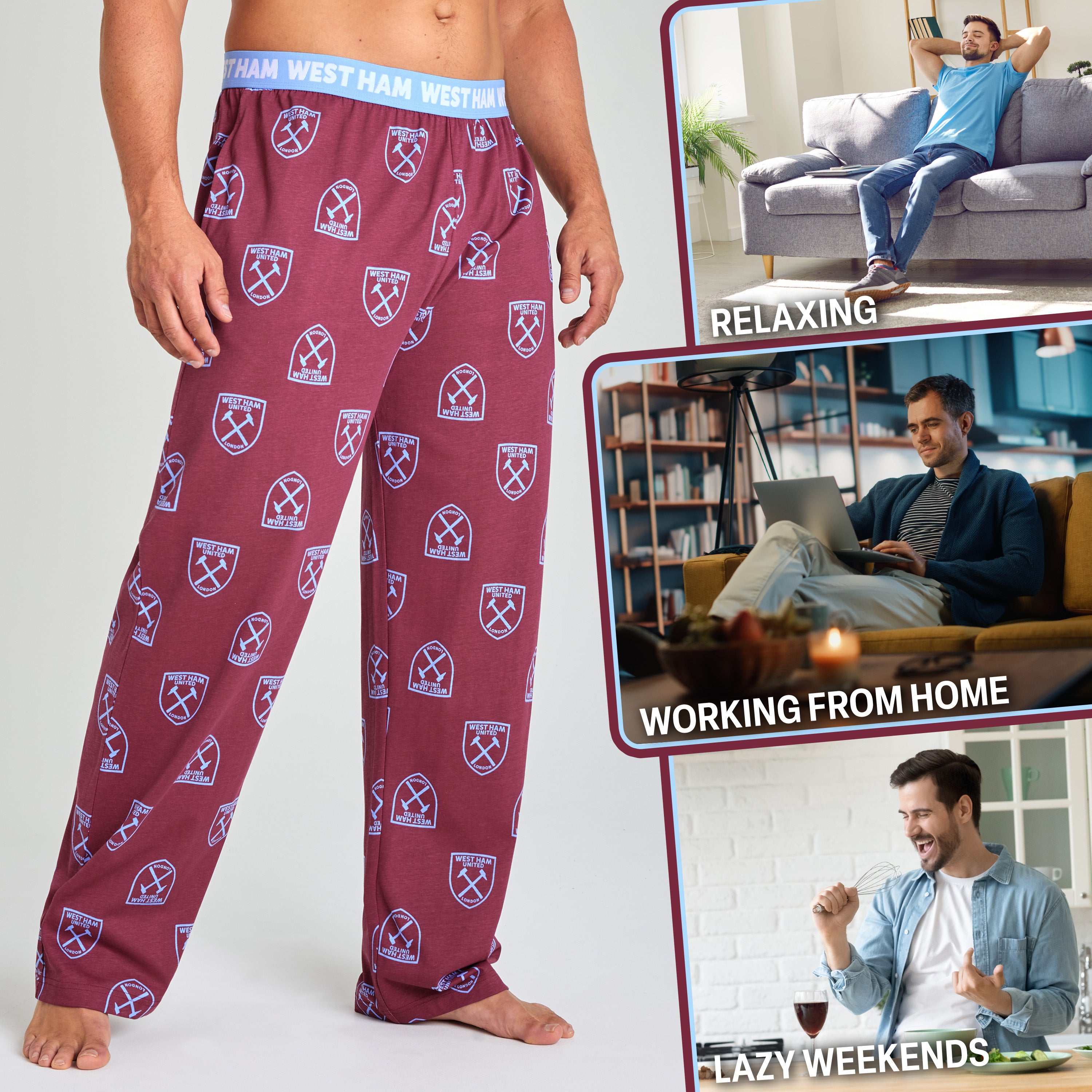west-ham-bas-de-pyjama-homme-coton-poches-supporter image 3