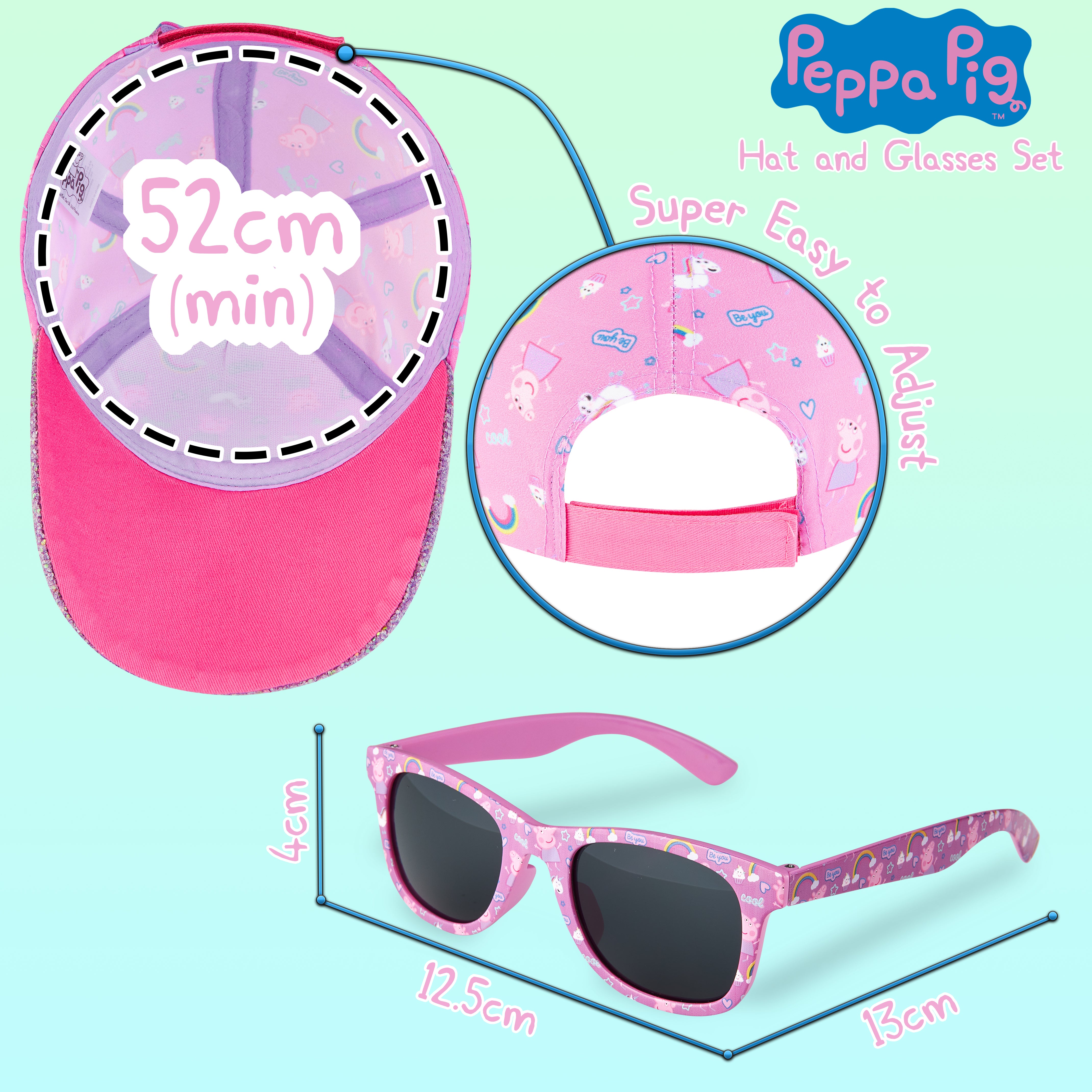 peppa-pig-casquette-et-lunettes-fille-rose-licorne-2-pi-ces image 6