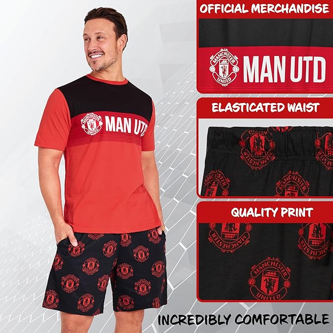 manchester-united-pyjama-homme-short-taille-l-respirant image 3