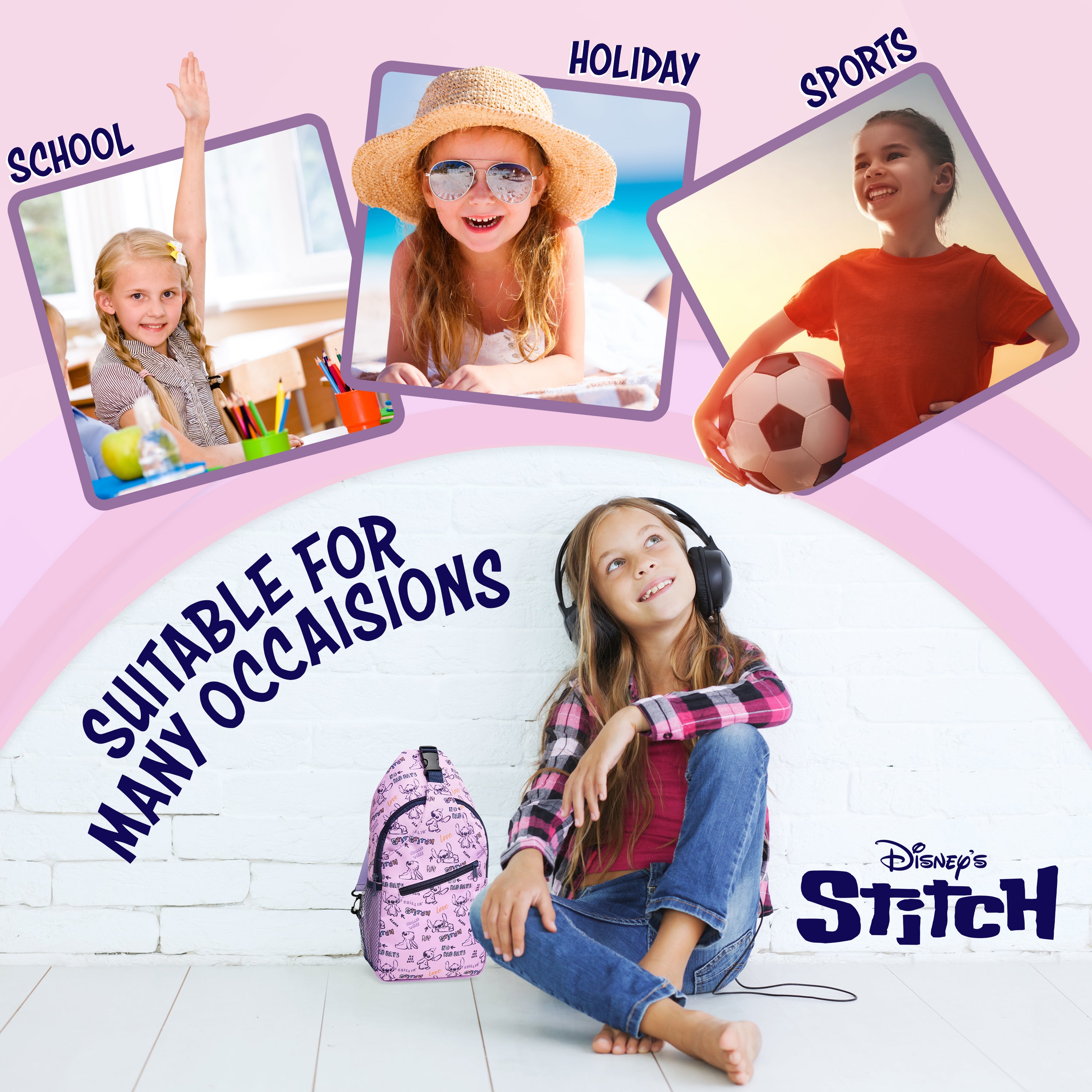 disney-stitch-sac-bandouli-re-fille-r-glable-4-poches image 4
