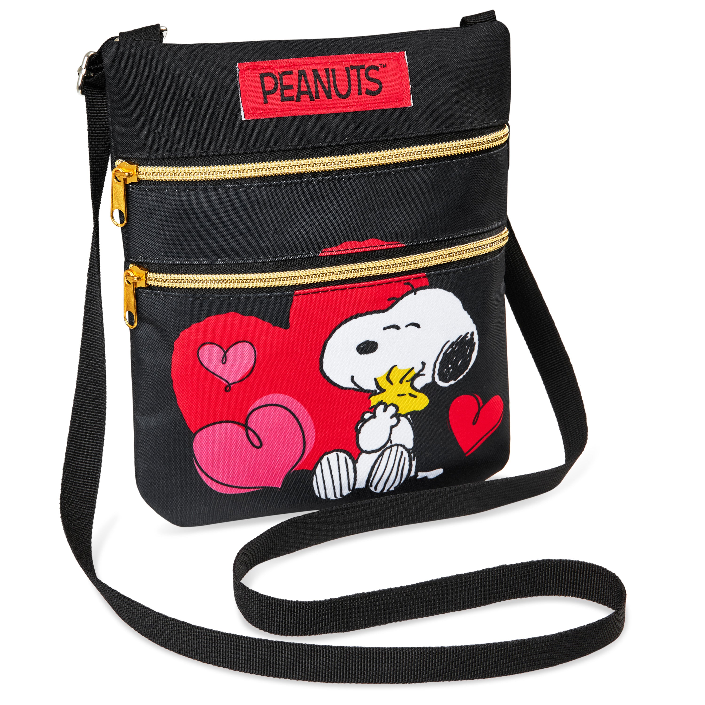 snoopy-peanuts-sac-bandouli-re-fille-2-poches-sangle-r-glable image 1