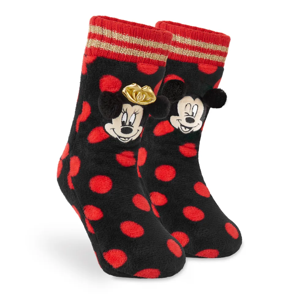 disney-minnie-chaussettes-chaussons-femme-polaire-antid-rapante image 1